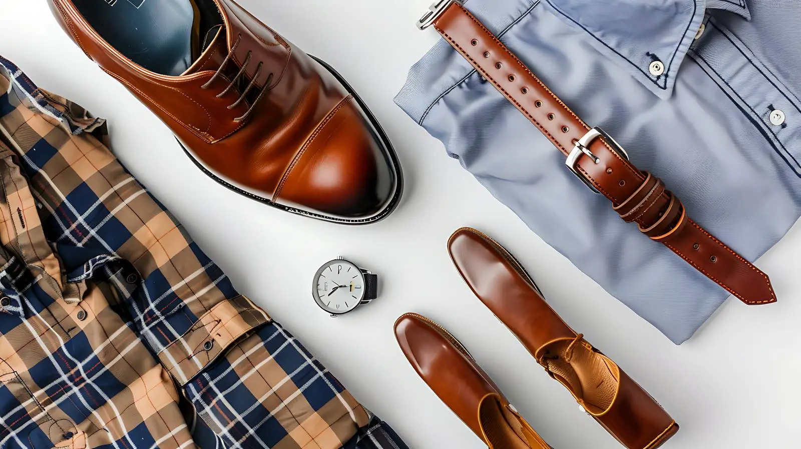 Men's Fashion Accessories: Watch, Shirt, Belt – free sartorial image from Dotvec