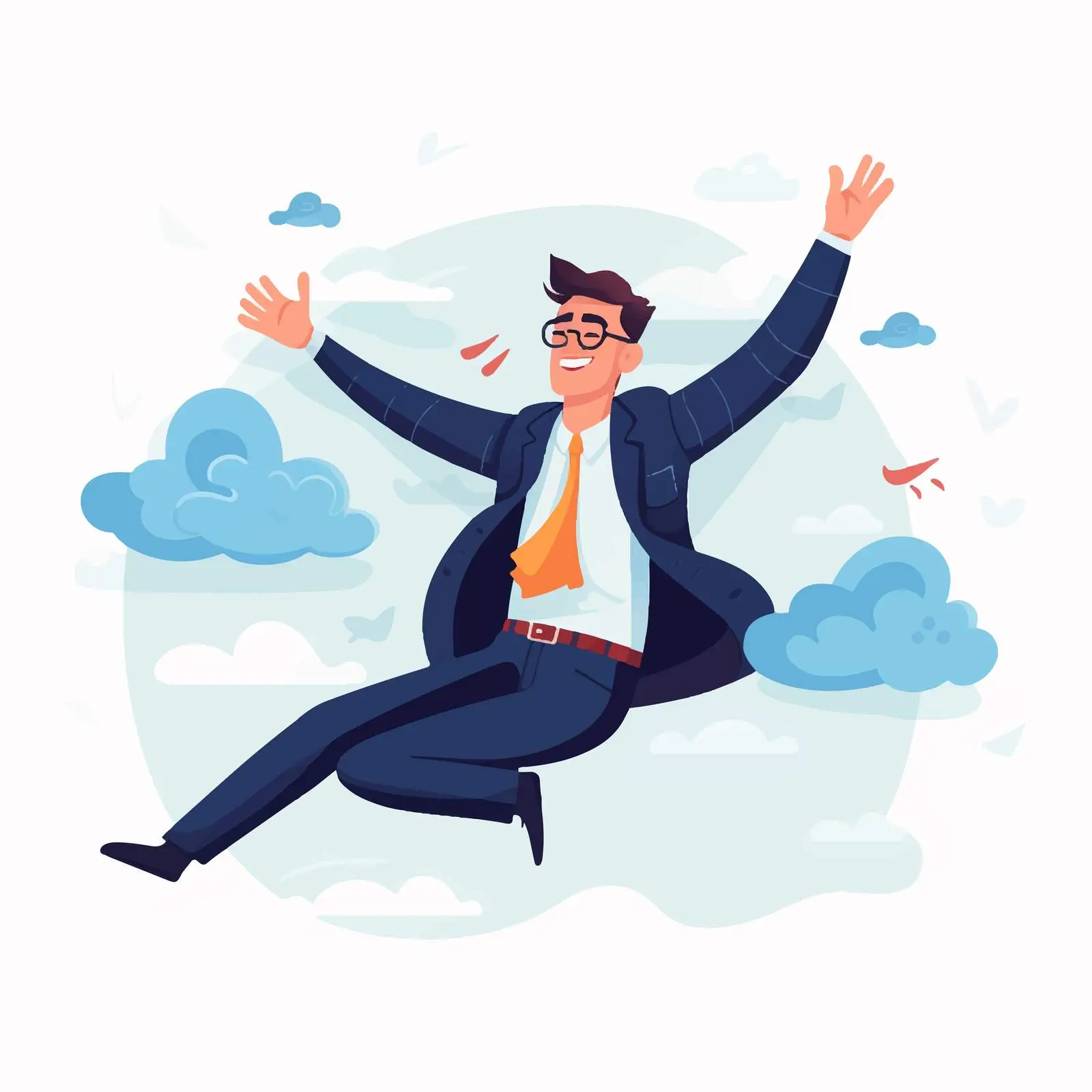 Man Soaring Through the Air with Imagination — free download from Dotvec