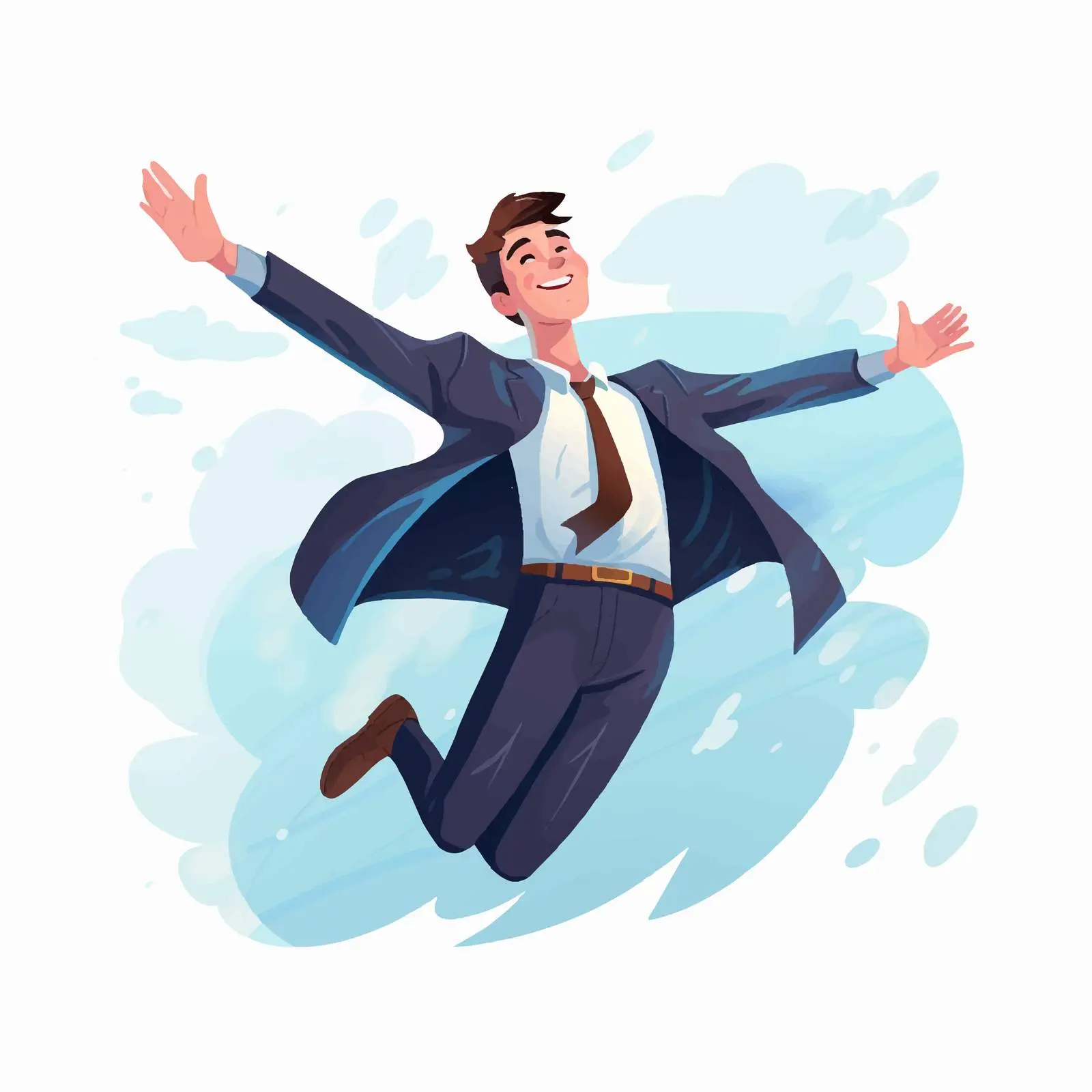 Man Flying in Air with Creative Imagination – free liberation image from Dotvec