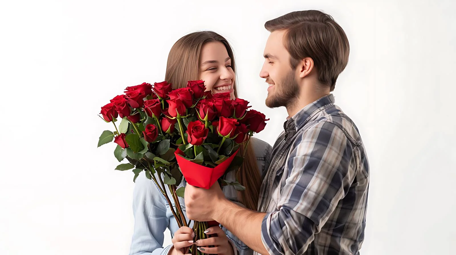 Romantic Gesture with Red Roses — free download from Dotvec