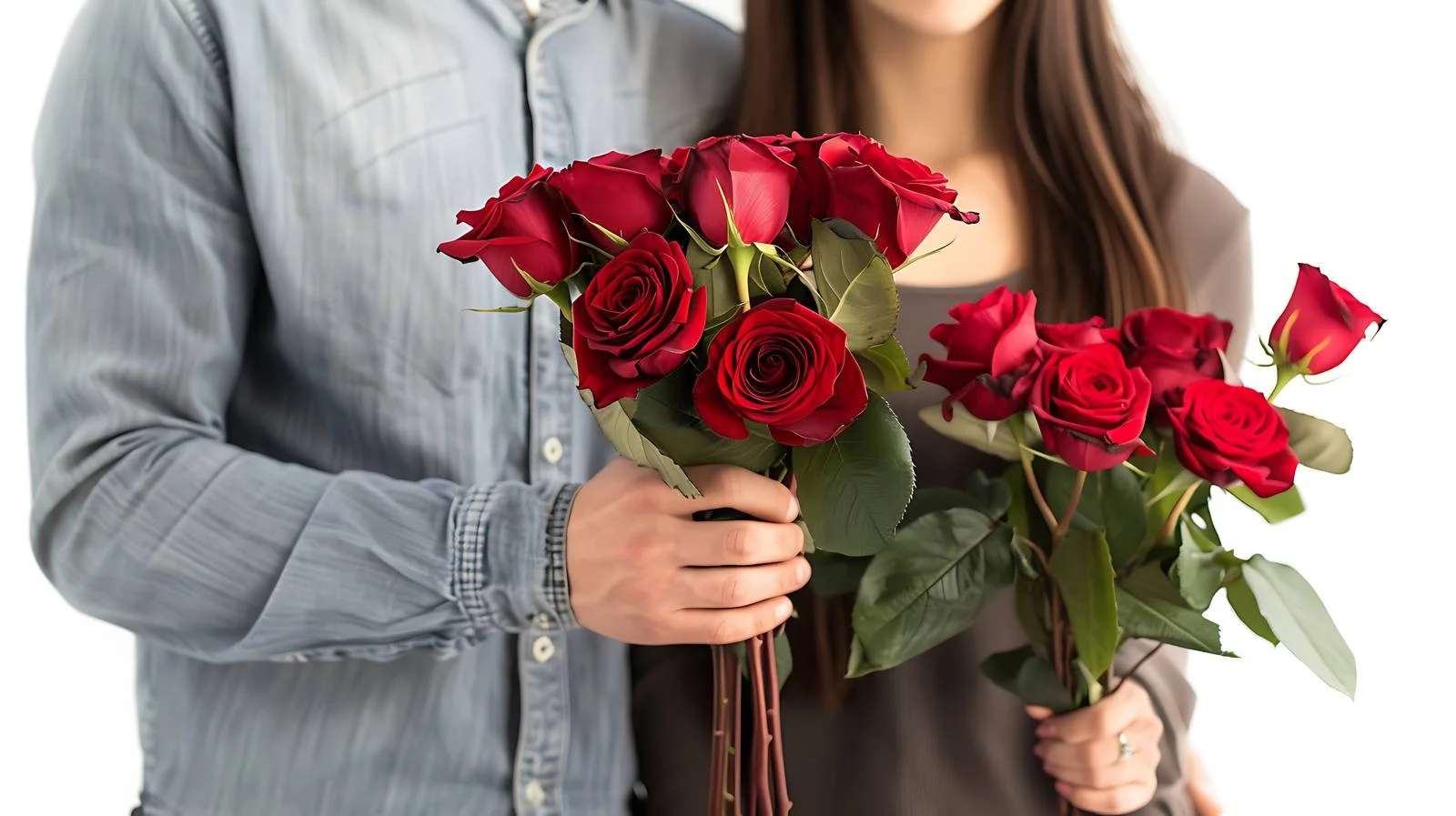Romantic Gesture: Man Giving Red Roses — free download from Dotvec