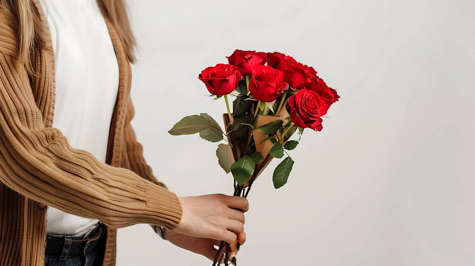 Romantic Gesture with Red Roses — free download from Dotvec