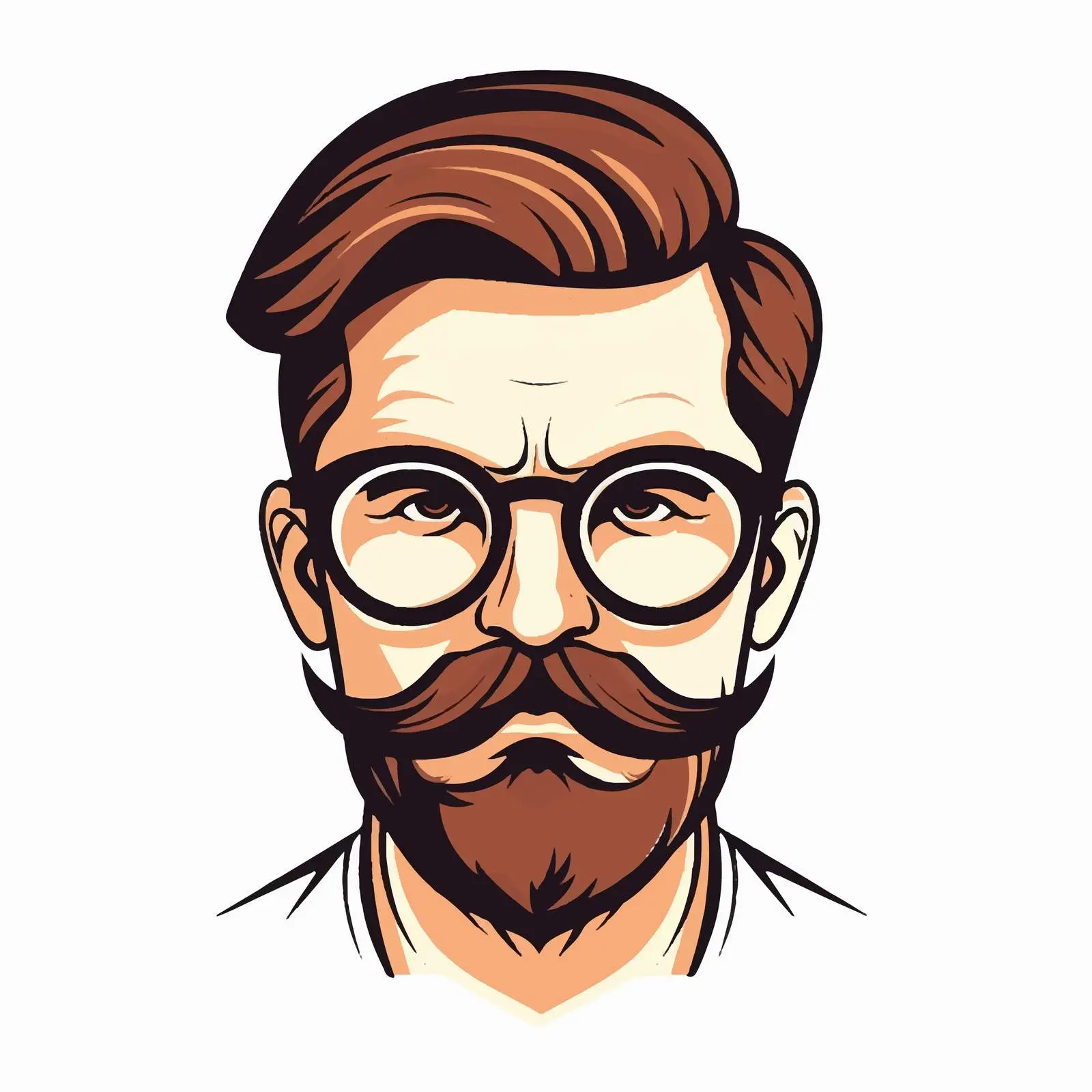 Hipster Man with Mustache and Glasses Vector – free ache image from Dotvec