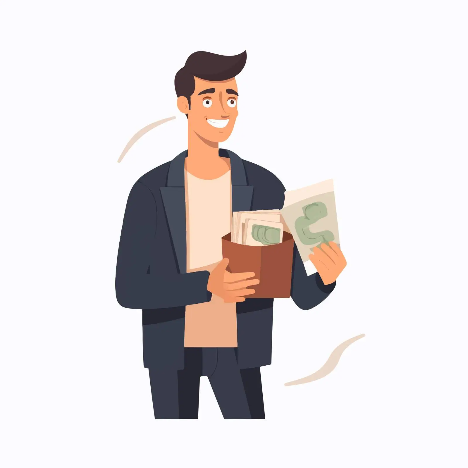 Businessman Holding Open Wallet with Money – free financial freedom image from Dotvec