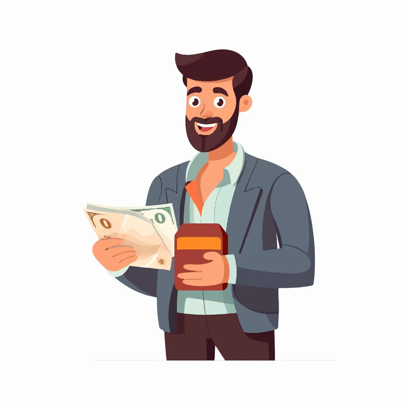 Businessman Holding Wallet with Cash — free download from Dotvec