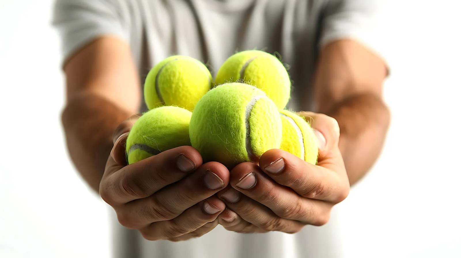 Tennis Player Holding Balls Match Isolate — free download from Dotvec