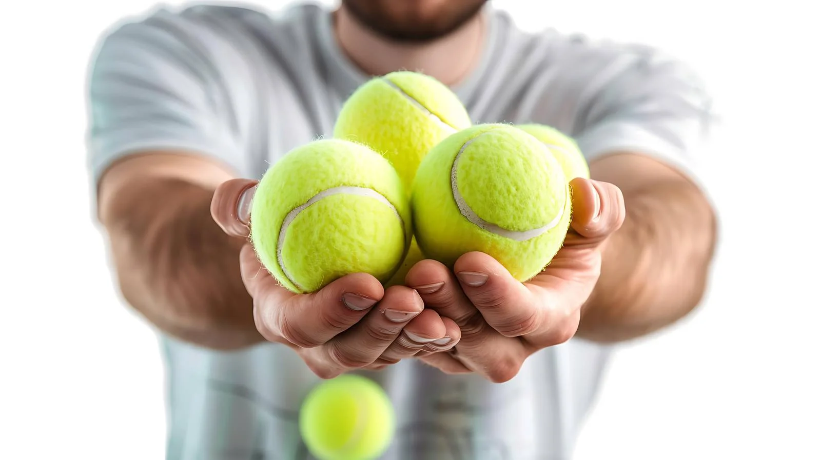 Tennis Player Holding Balls in Match — free download from Dotvec