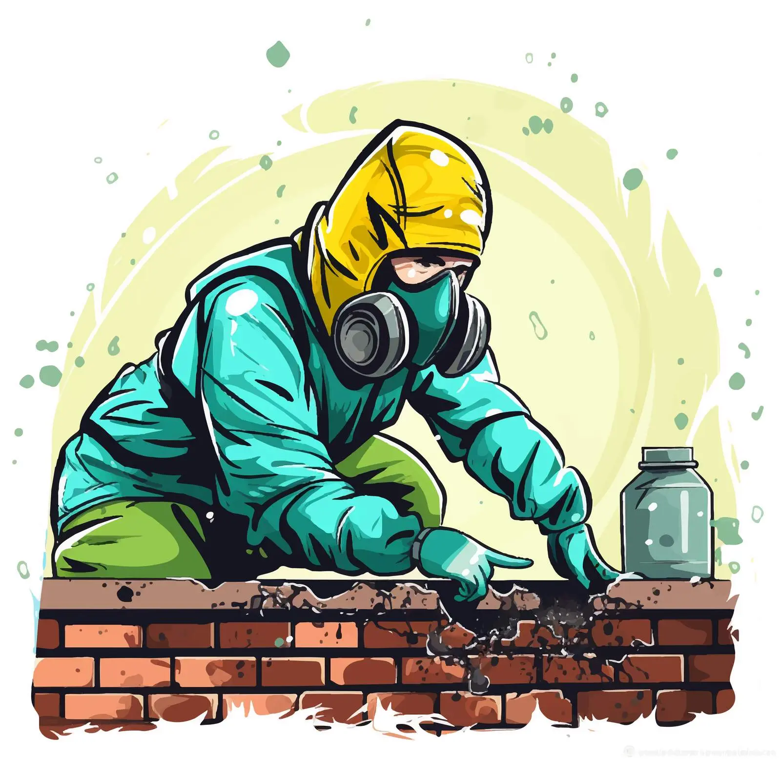 Hazmat Suit Mold Cleaning Illustration – free health hazard image from Dotvec