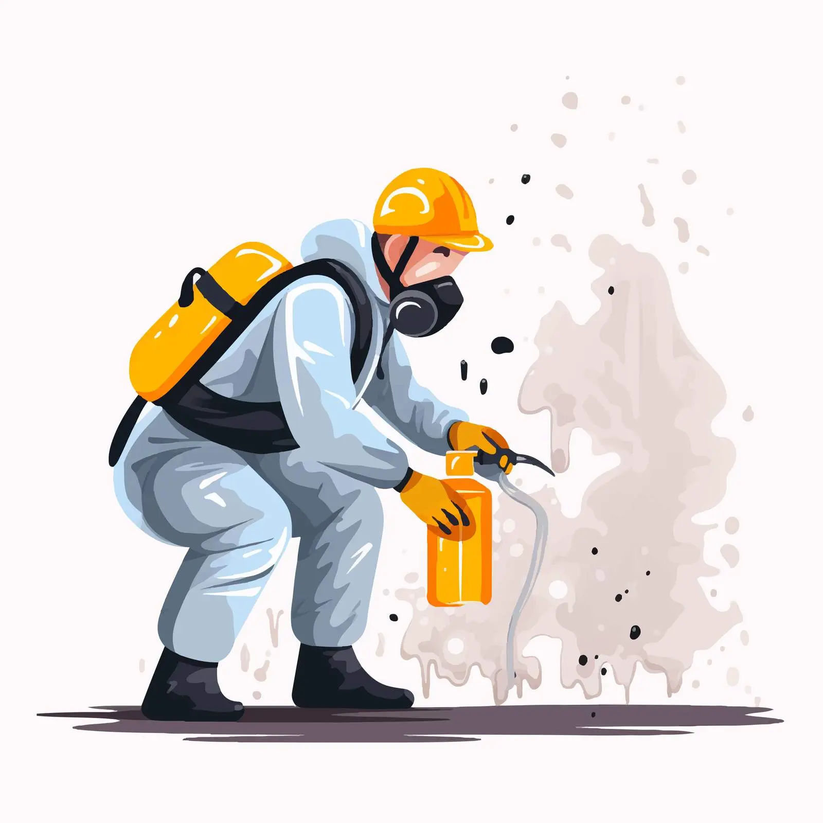 Mold Cleaning with Hazmat Suit Illustration — free download from Dotvec