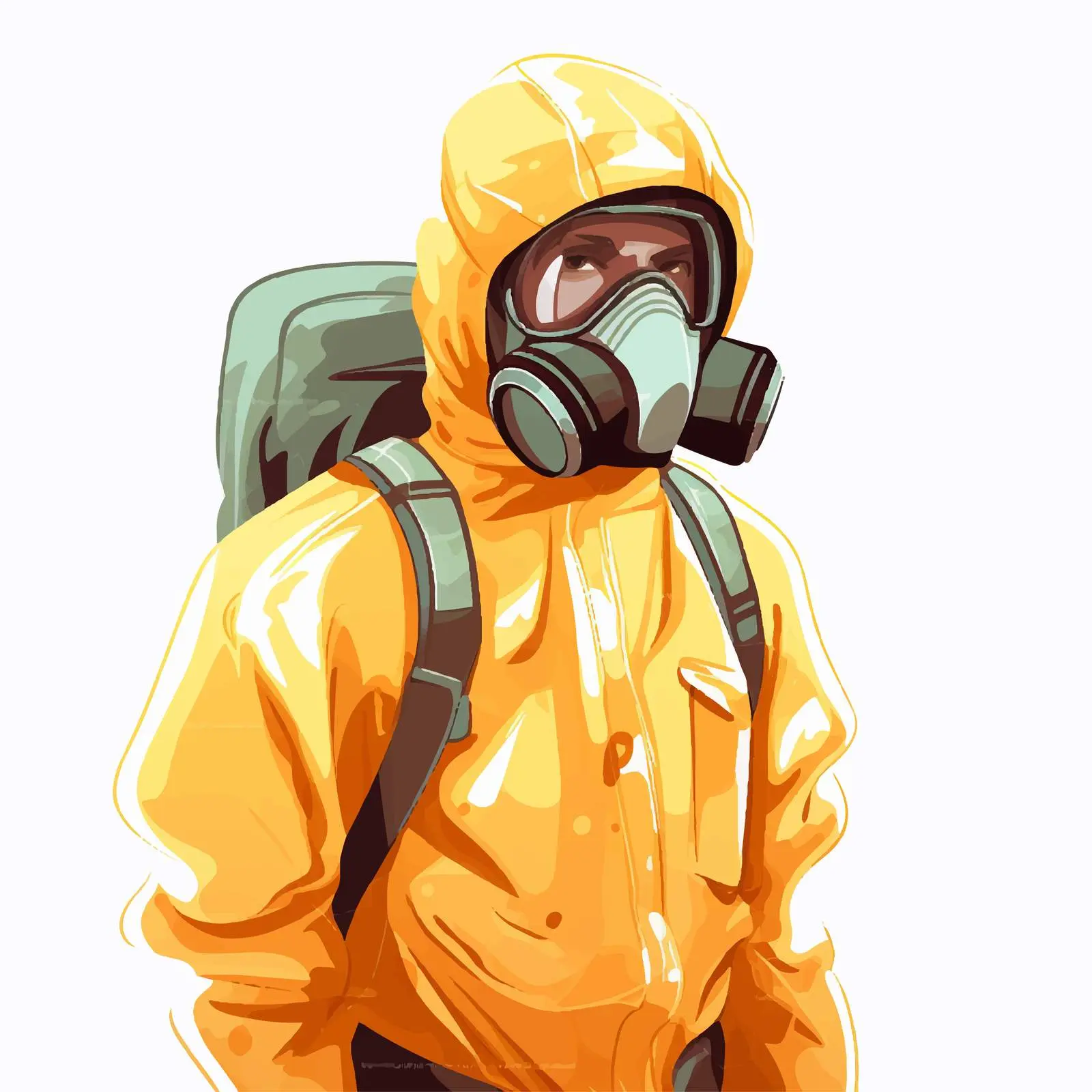 Hazmat Suit Illustration with Mold on Wall – free health hazard image from Dotvec