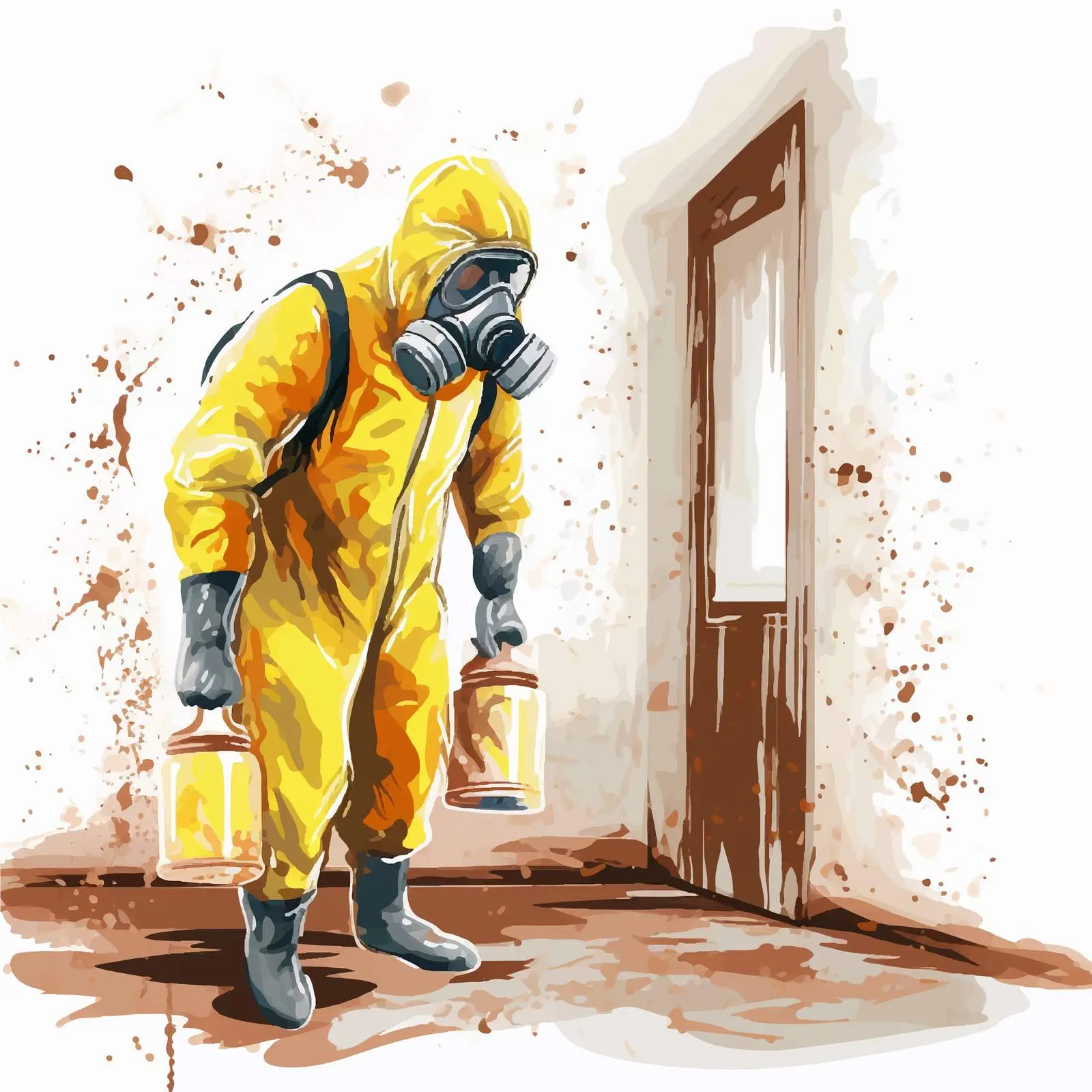 Hazmat Suit Illustration with Mold Background — free download from Dotvec