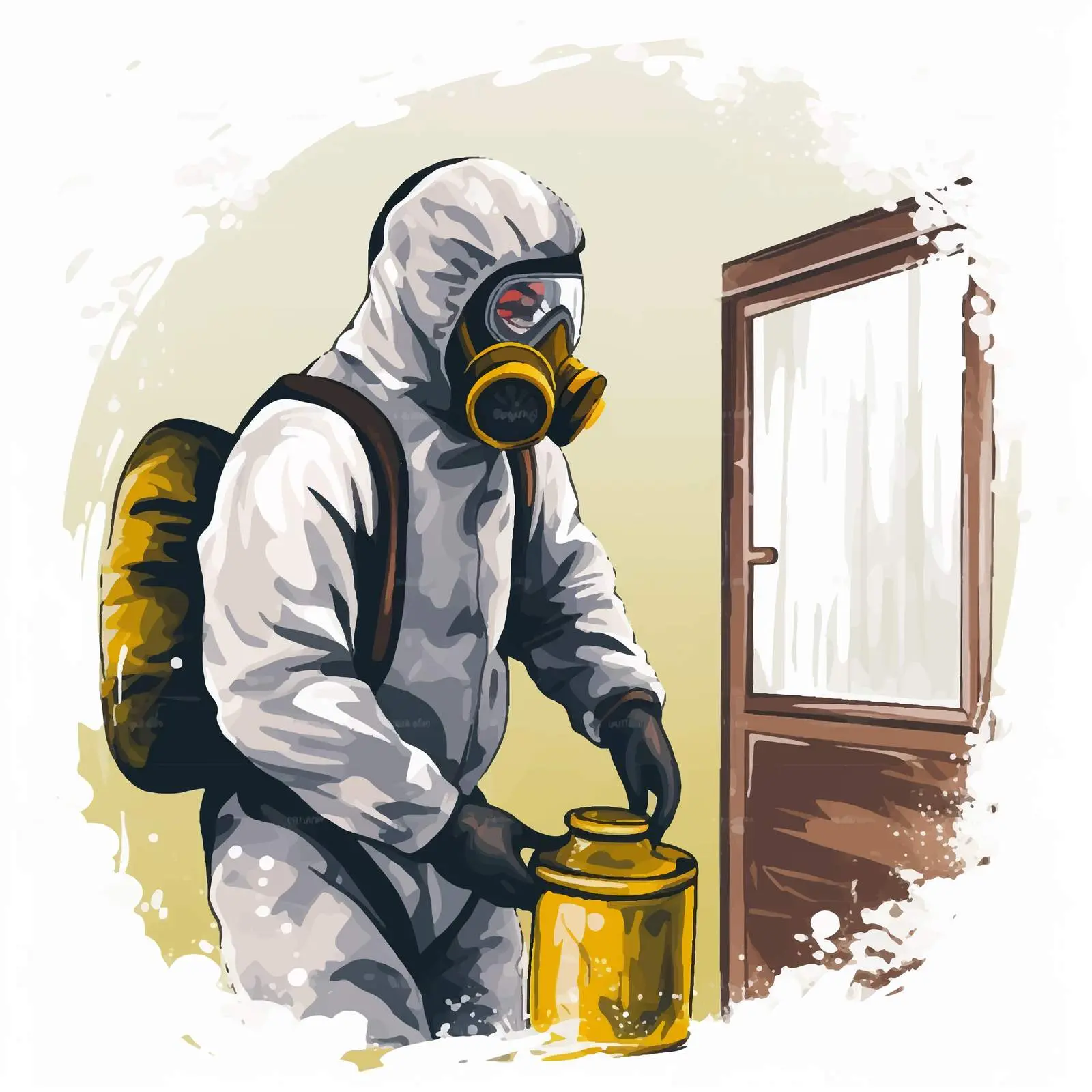 Hazmat Suit Illustration with Mold Background — free download from Dotvec