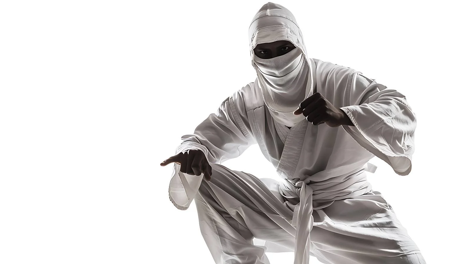 Mysterious Man in White Ninja Attire — free download from Dotvec