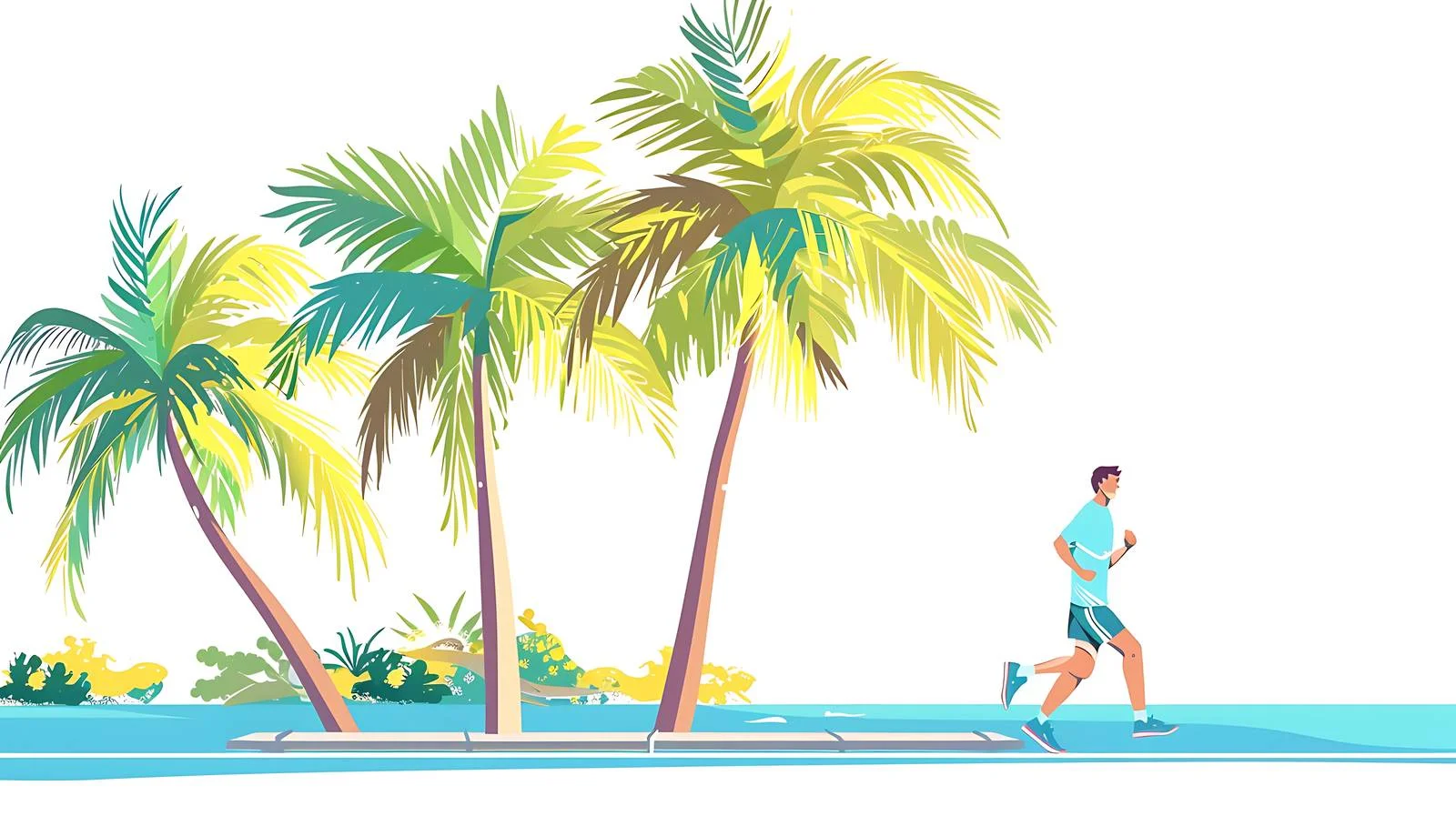 Man Jogging among Palm Trees — free download from Dotvec