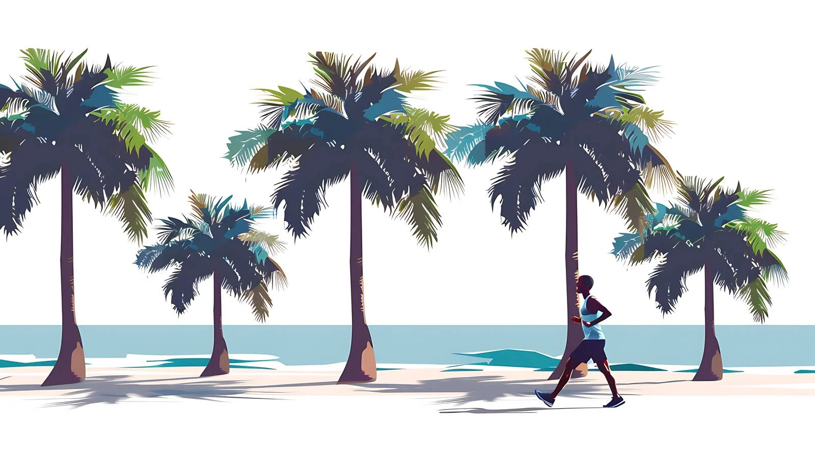 Urban Jogging with Palm Trees — free download from Dotvec