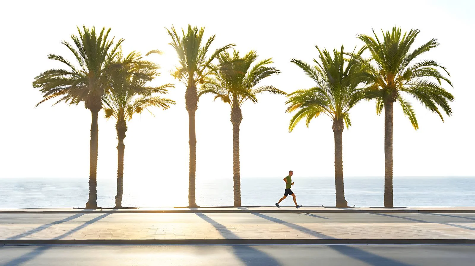 Man Jogging with Palm Trees Background — free download from Dotvec