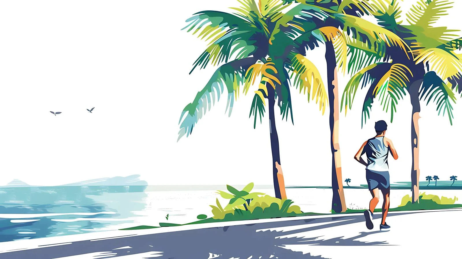 Urban Jogging with Palm Trees View — free download from Dotvec
