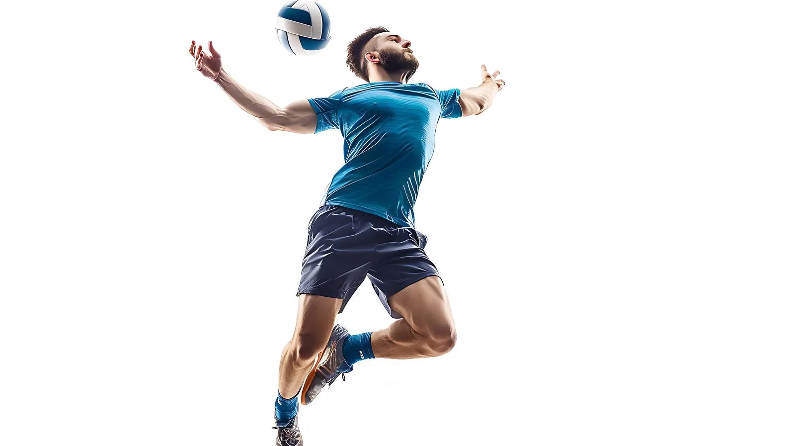 Volleyball Player Spiking Isolated on White — free download from Dotvec