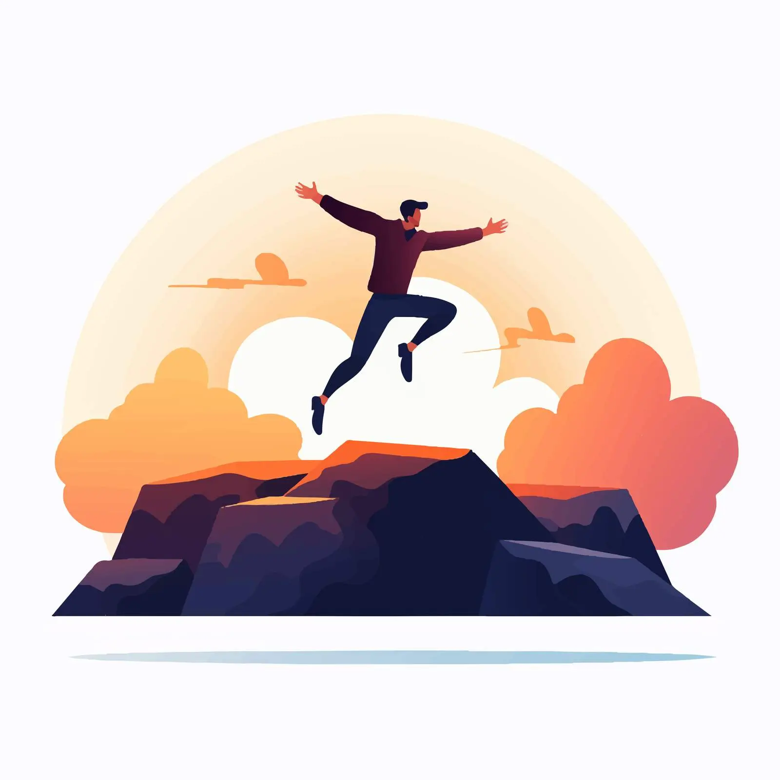 Brave Character Jumping Over Obstacle — free download from Dotvec