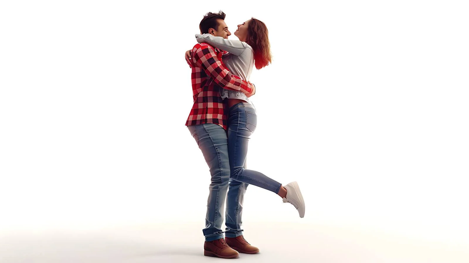 Joyful Couple Embrace Isolated — free download from Dotvec