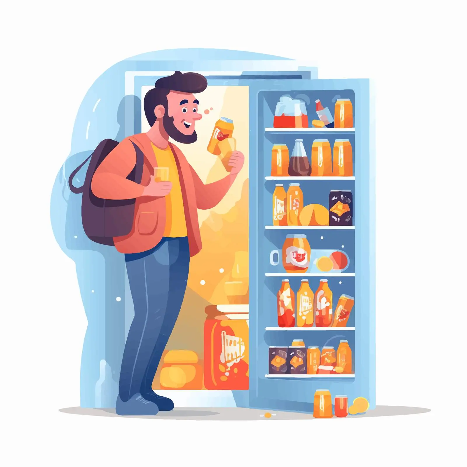 Person Checking Fridge for Unhealthy Snacks — free download from Dotvec