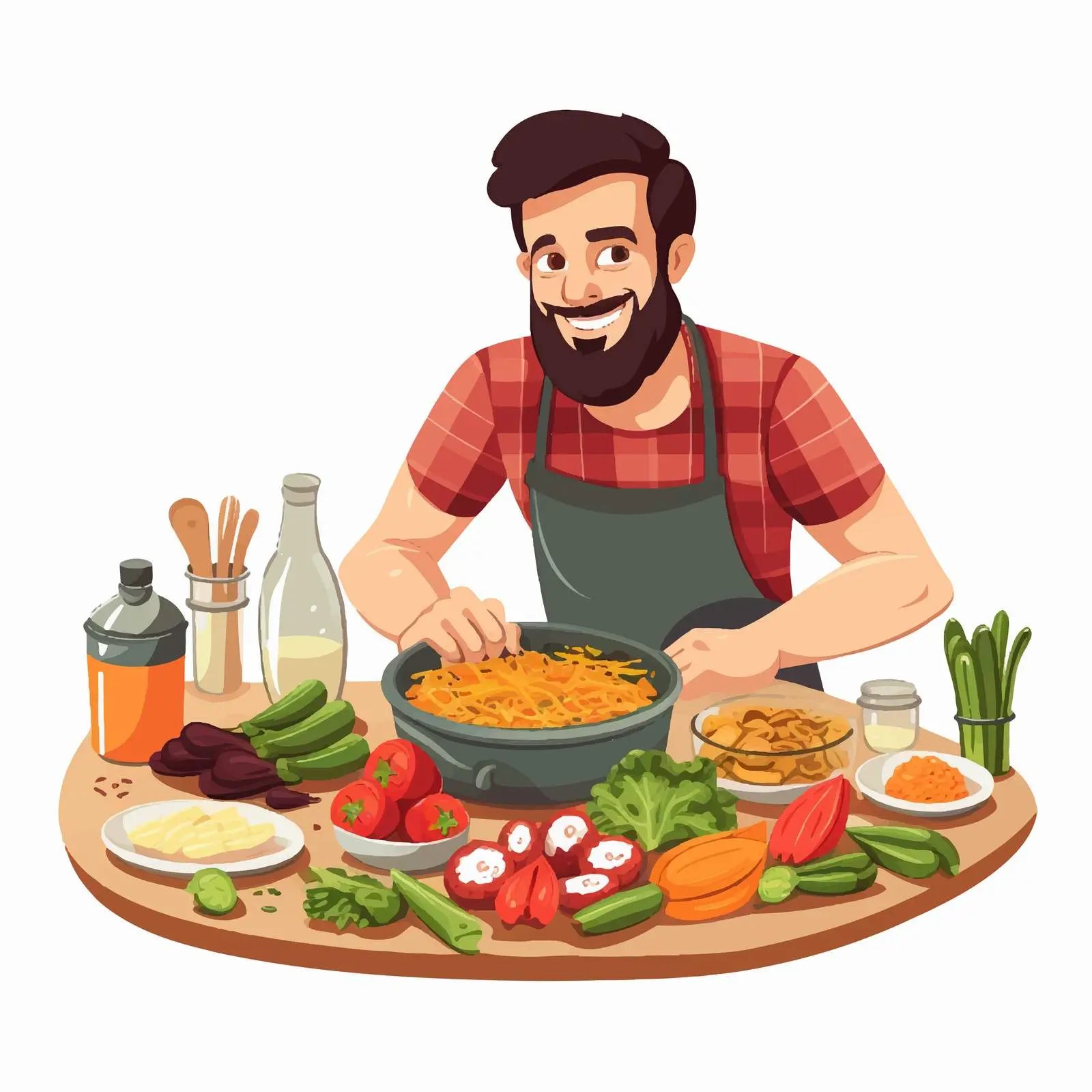 Fun Cooking with Vegetables Icon for Lunch Preparation – free culinary creativity image from Dotvec