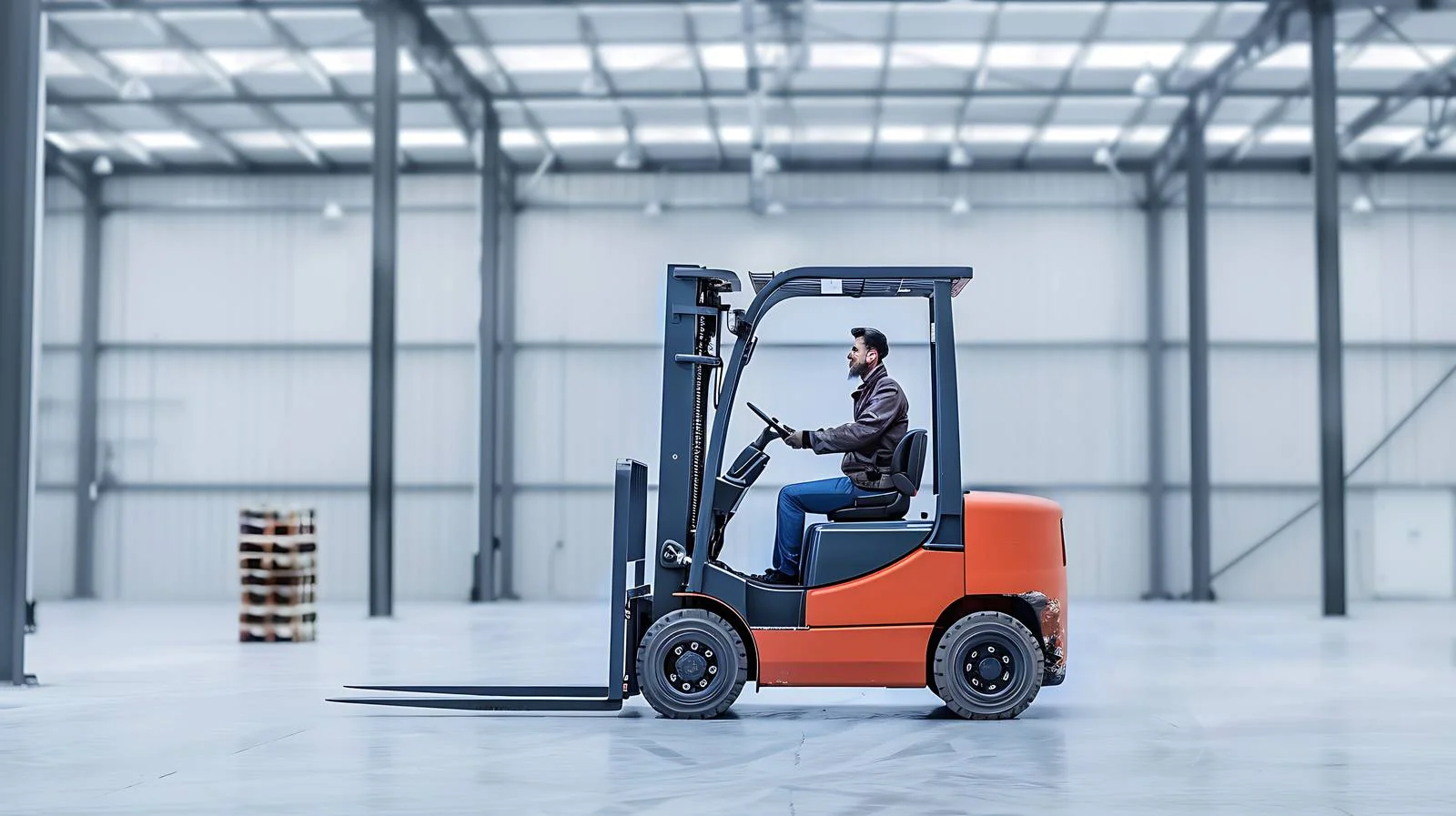 Industrial Forklift Operator in Warehouse — free download from Dotvec