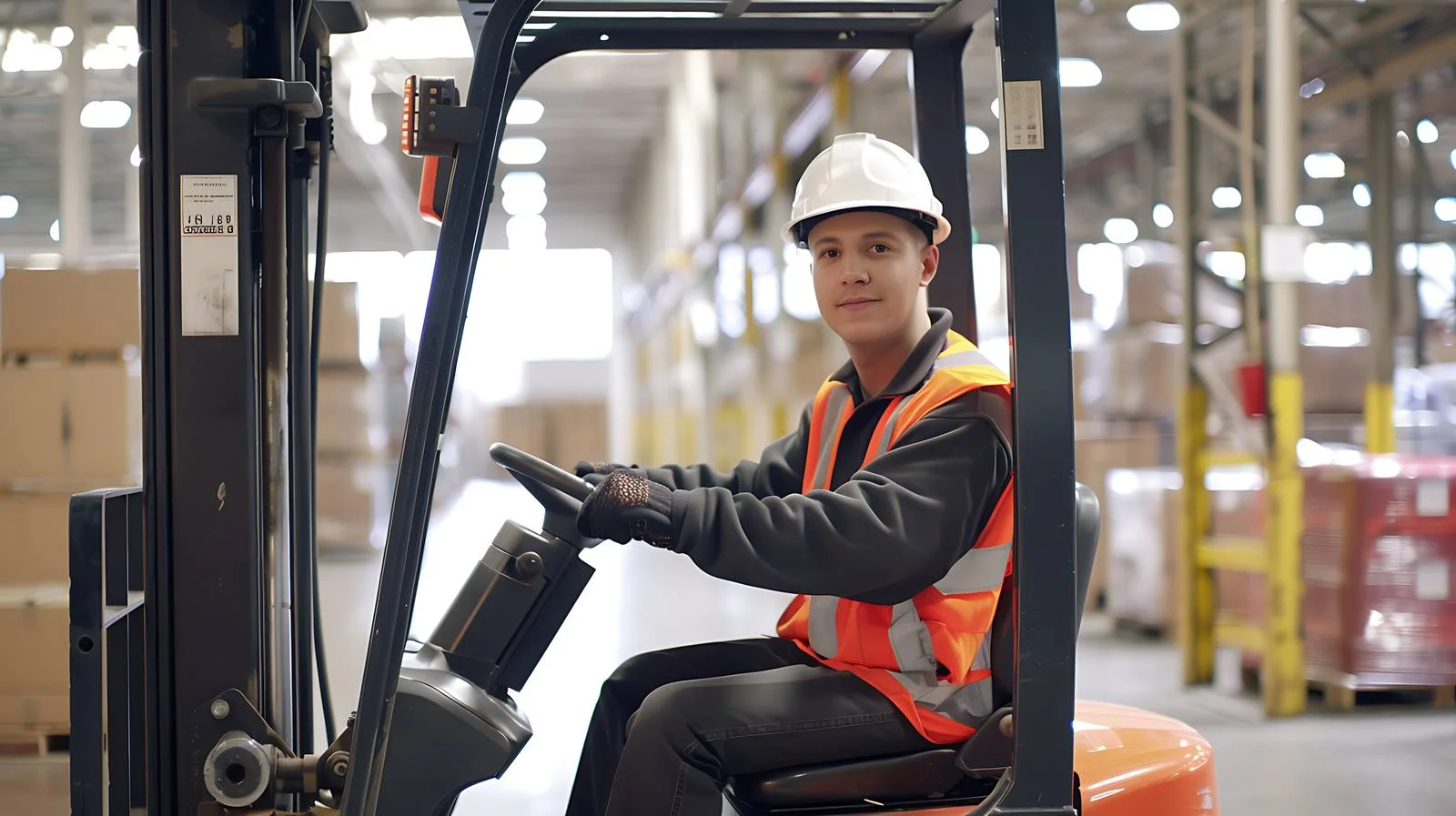 Industrial Forklift Operator in Warehouse – free forklift image from Dotvec