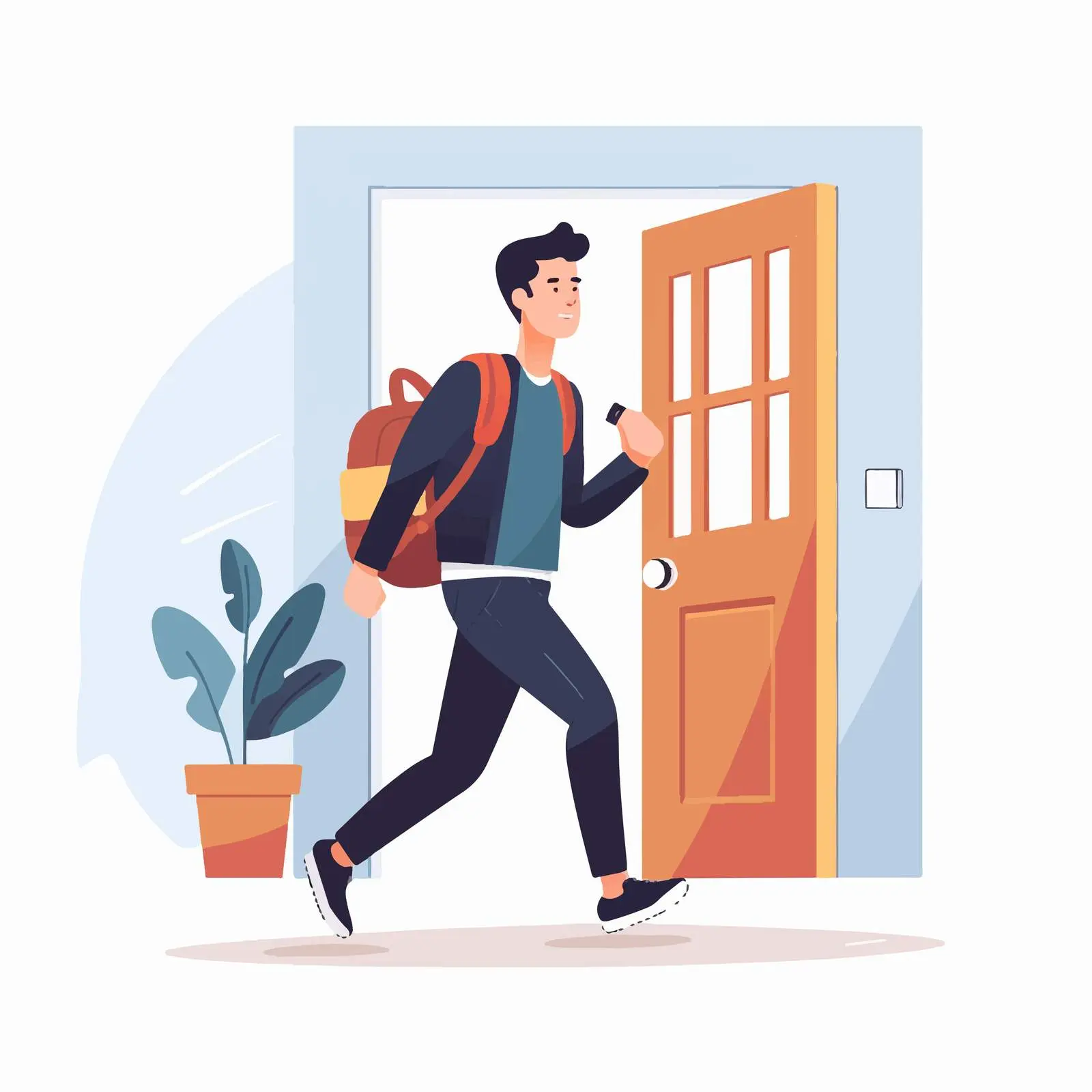 Young Person Unlocking Door to Enter House — free download from Dotvec