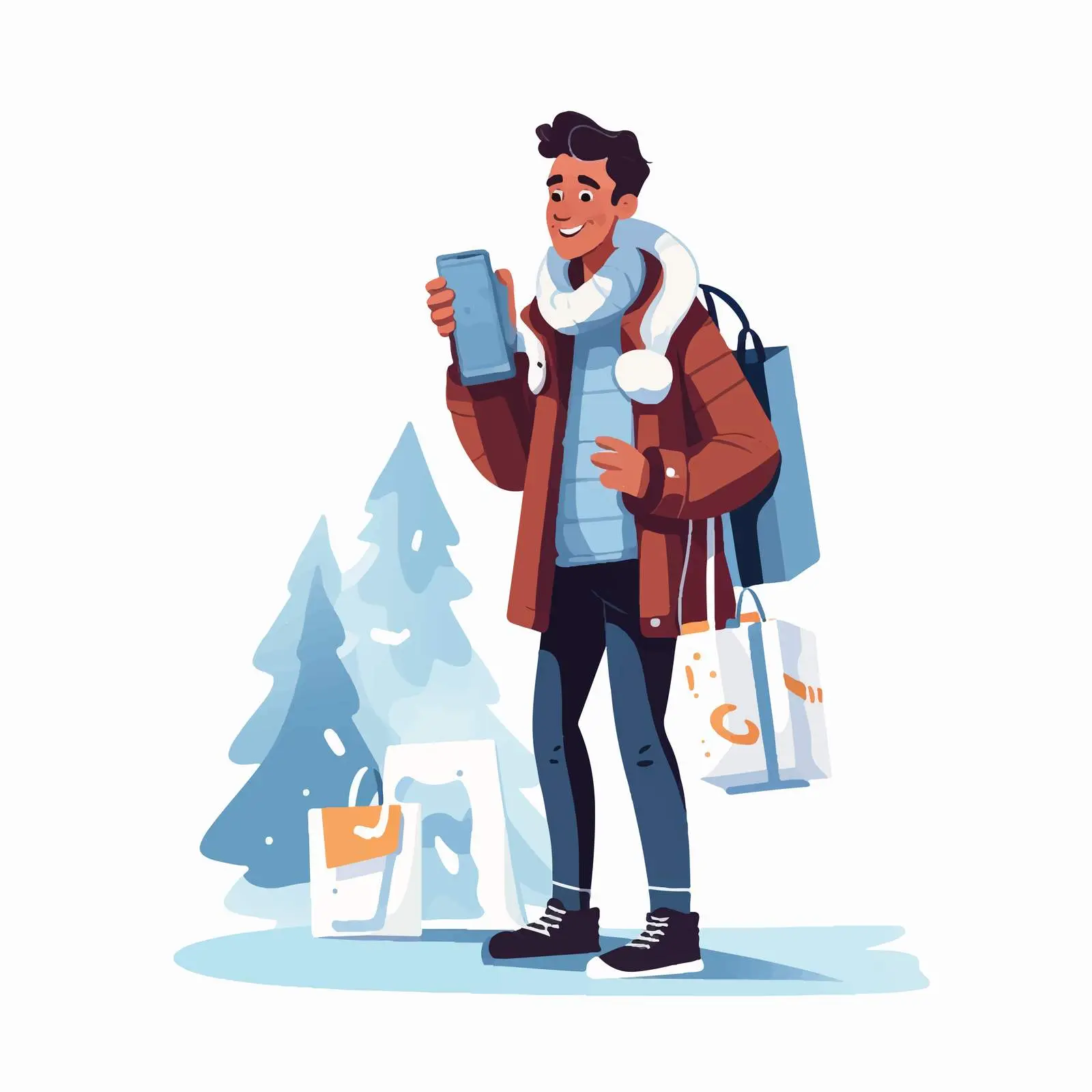 Man Preparing for Christmas Winter Holidays — free download from Dotvec