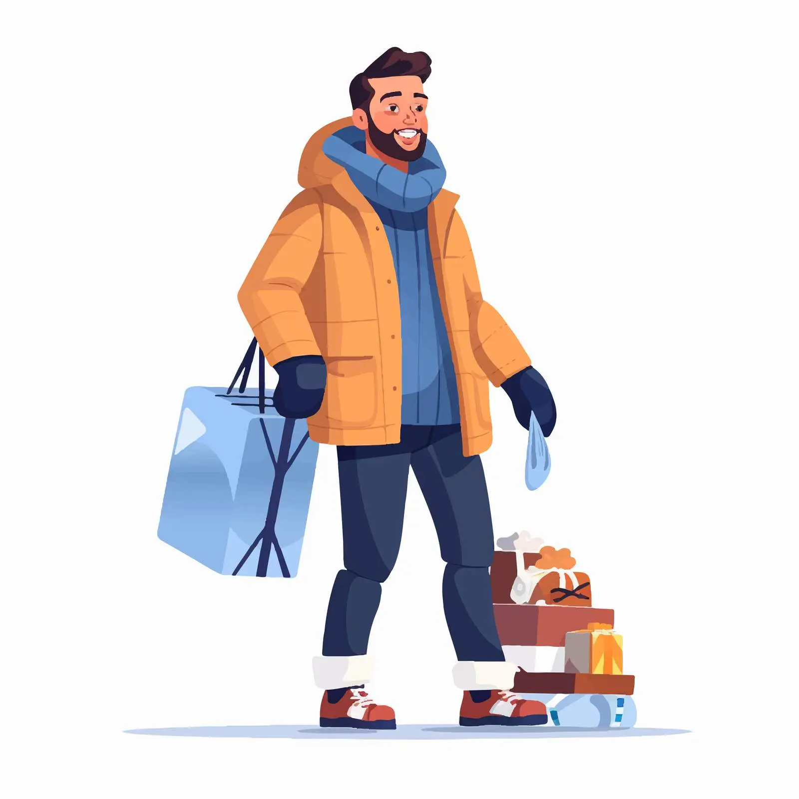 Man Preparing for Christmas Winter Holidays — free download from Dotvec