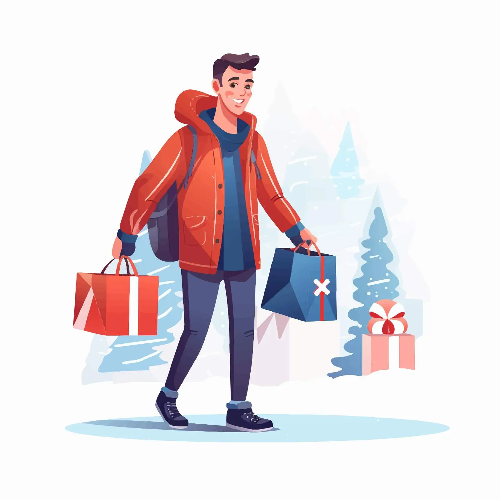 Man Preparing for Christmas Winter Holidays — free download from Dotvec