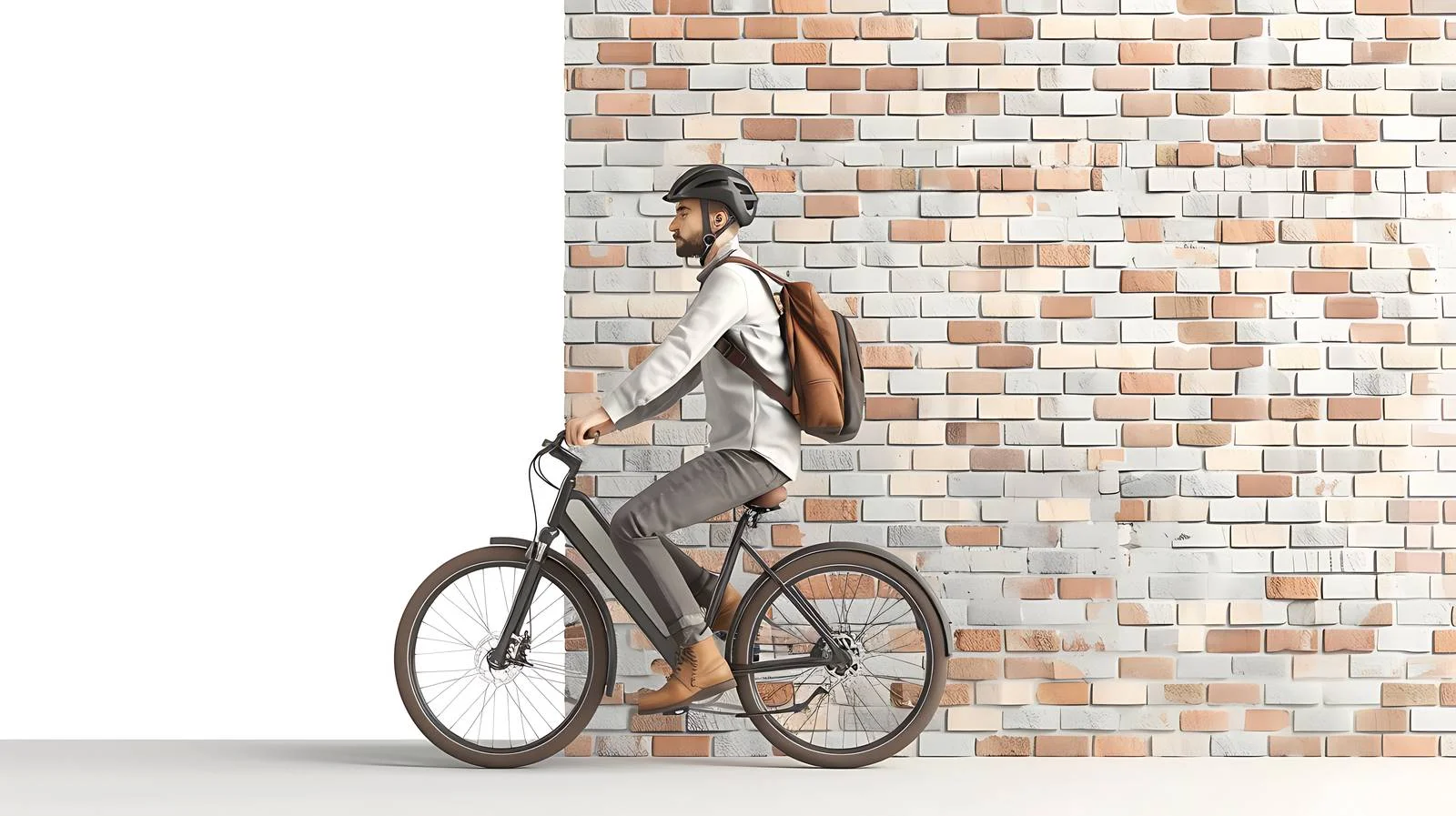 Man on E-Bike by Brick Wall — free download from Dotvec