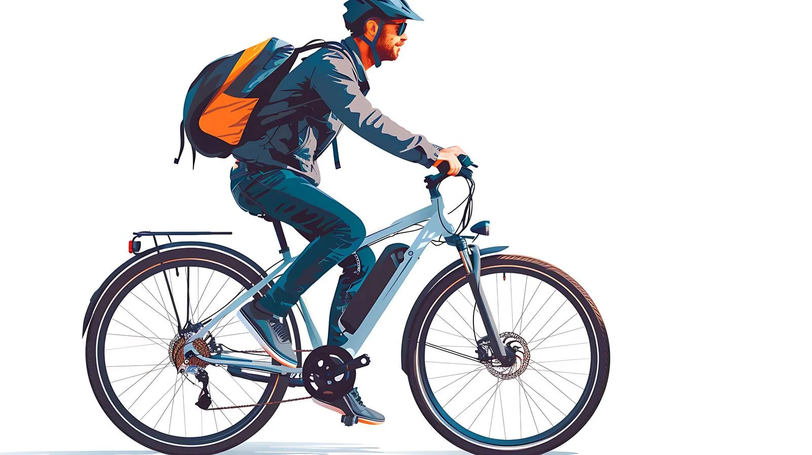 Urban E-Bike Rider: Cityscape Portrait — free download from Dotvec