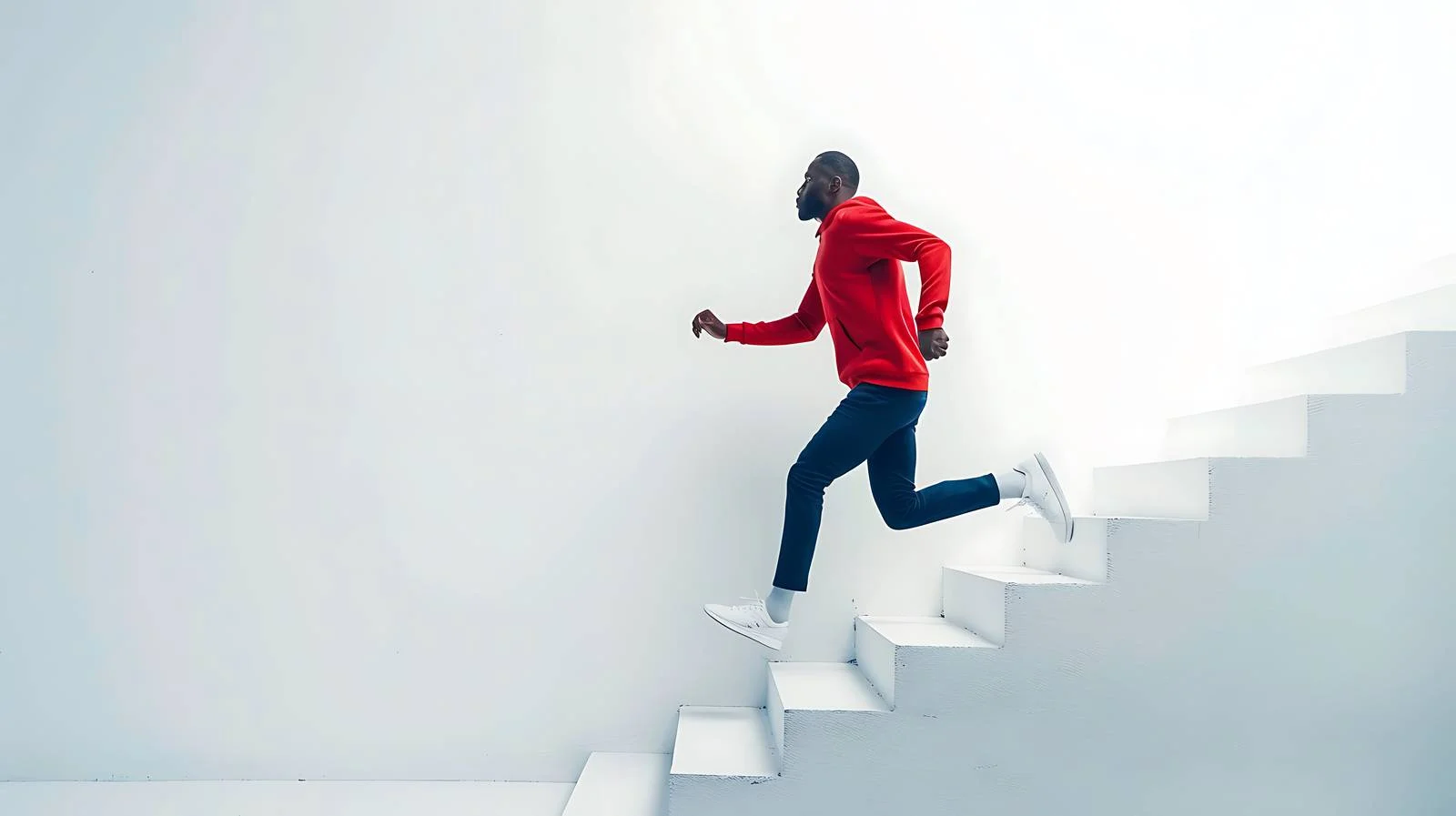 Active Descent Runner on White Background — free download from Dotvec