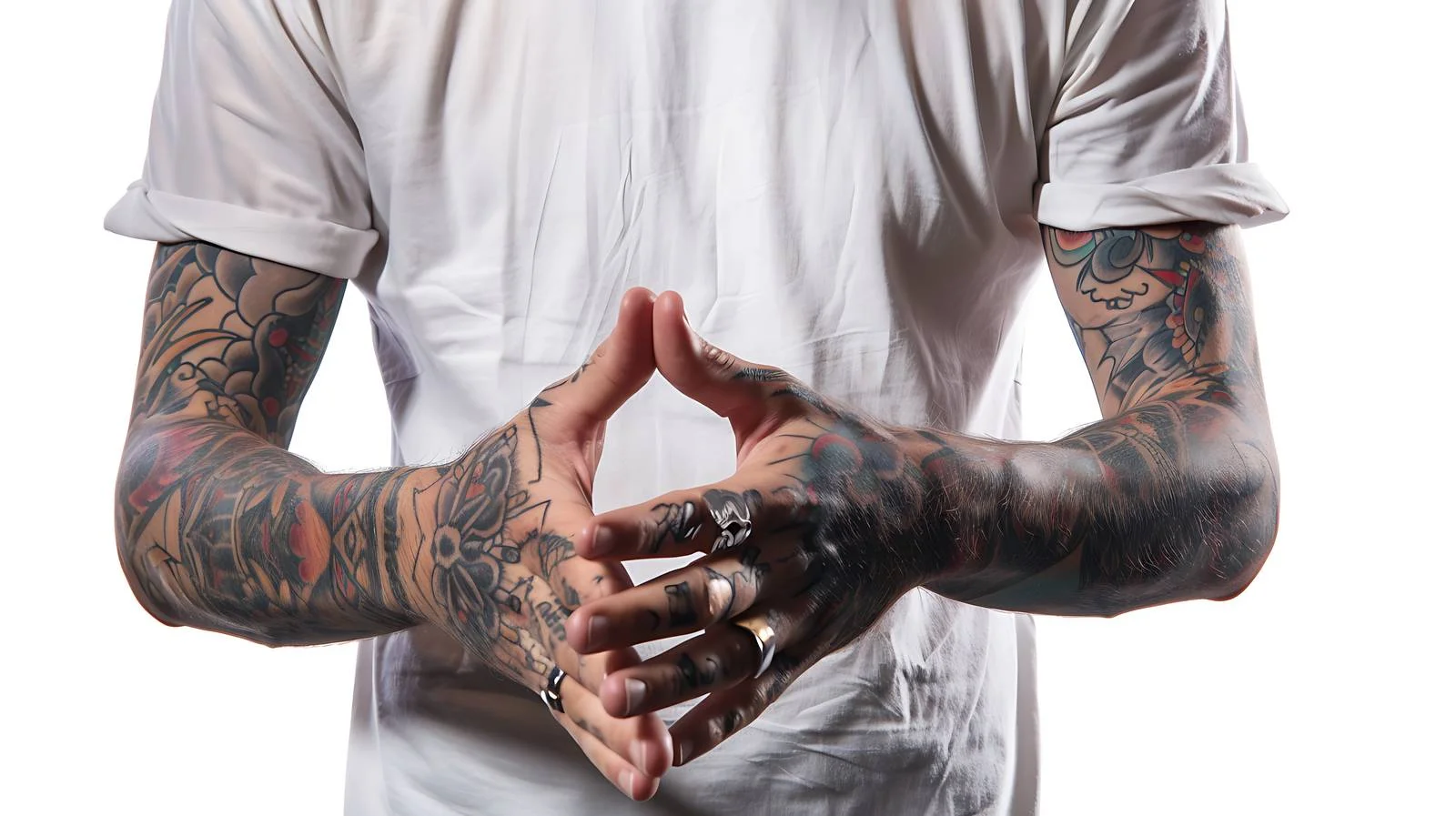 Tattooed Hands Close-Up Display — free download from Dotvec