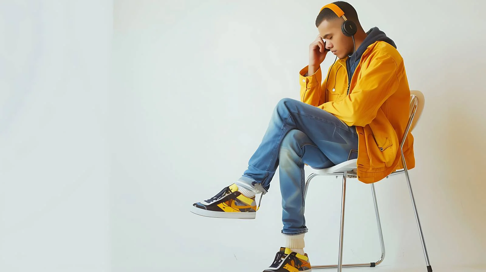 Man Listening to Music on Chair — free download from Dotvec