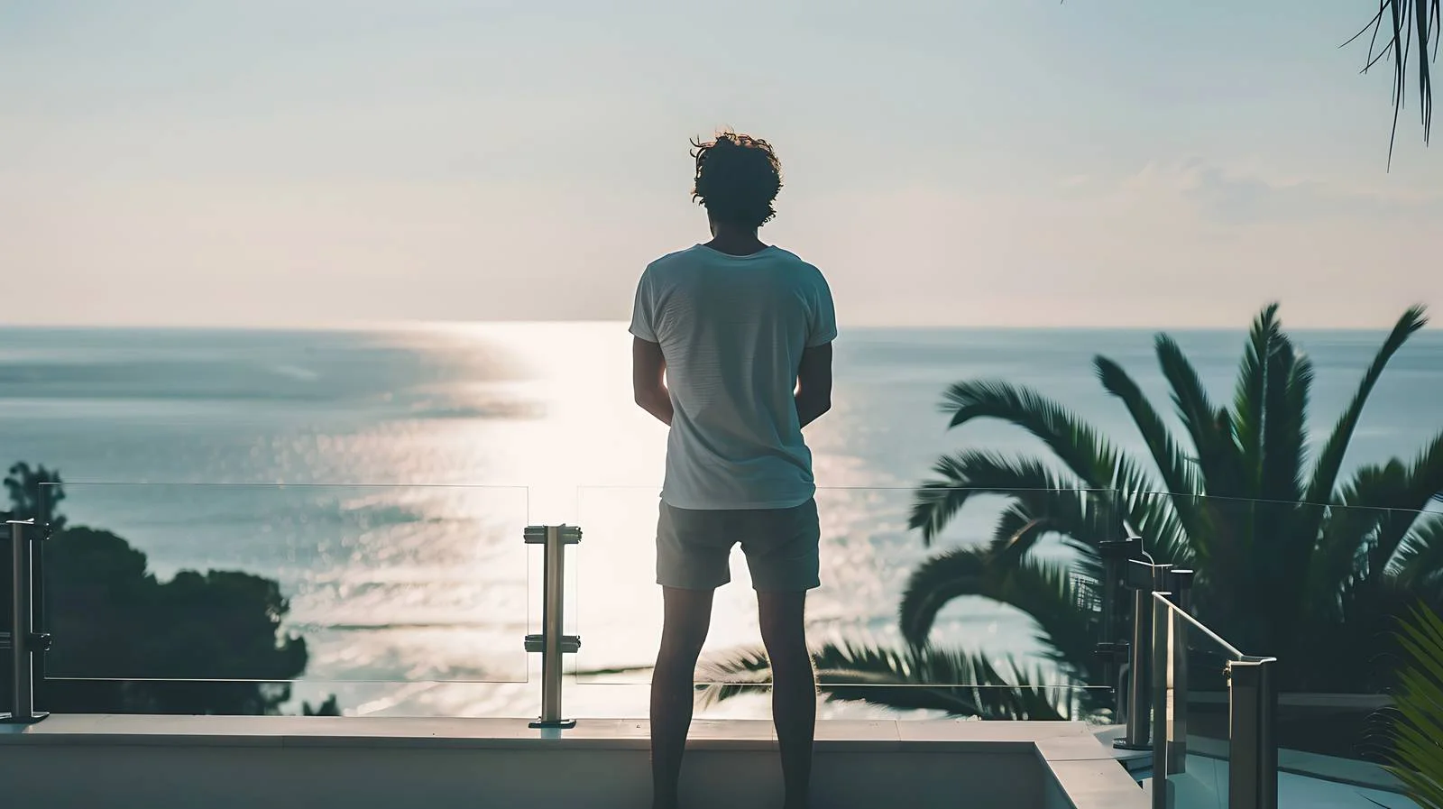 Man Looking at Calm Sea — free download from Dotvec