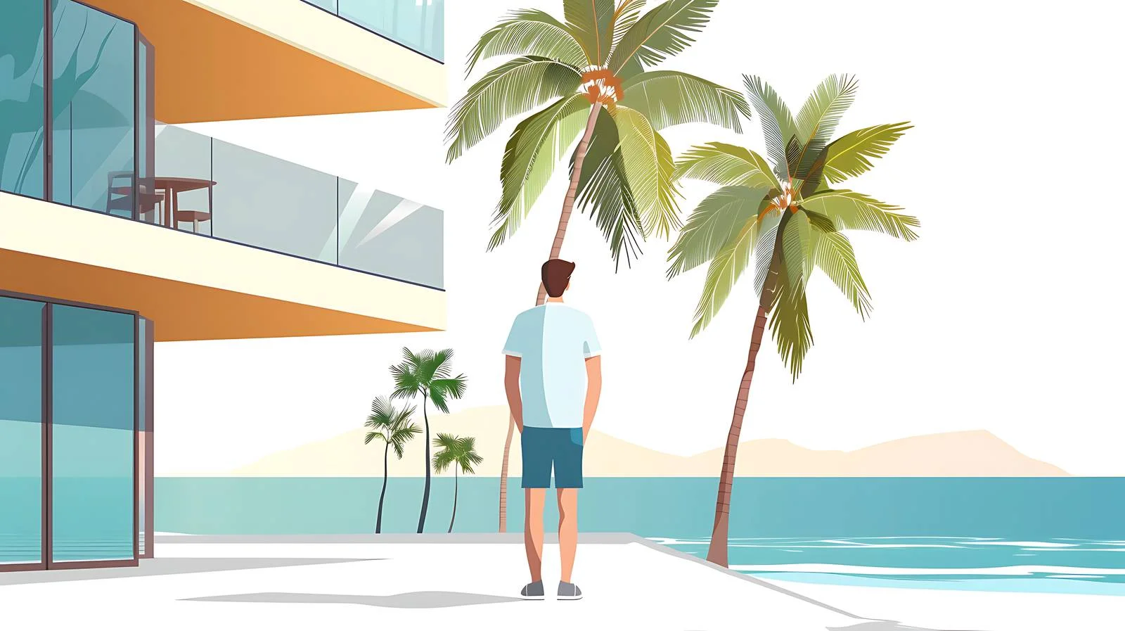 Man Observing Seaside View — free download from Dotvec