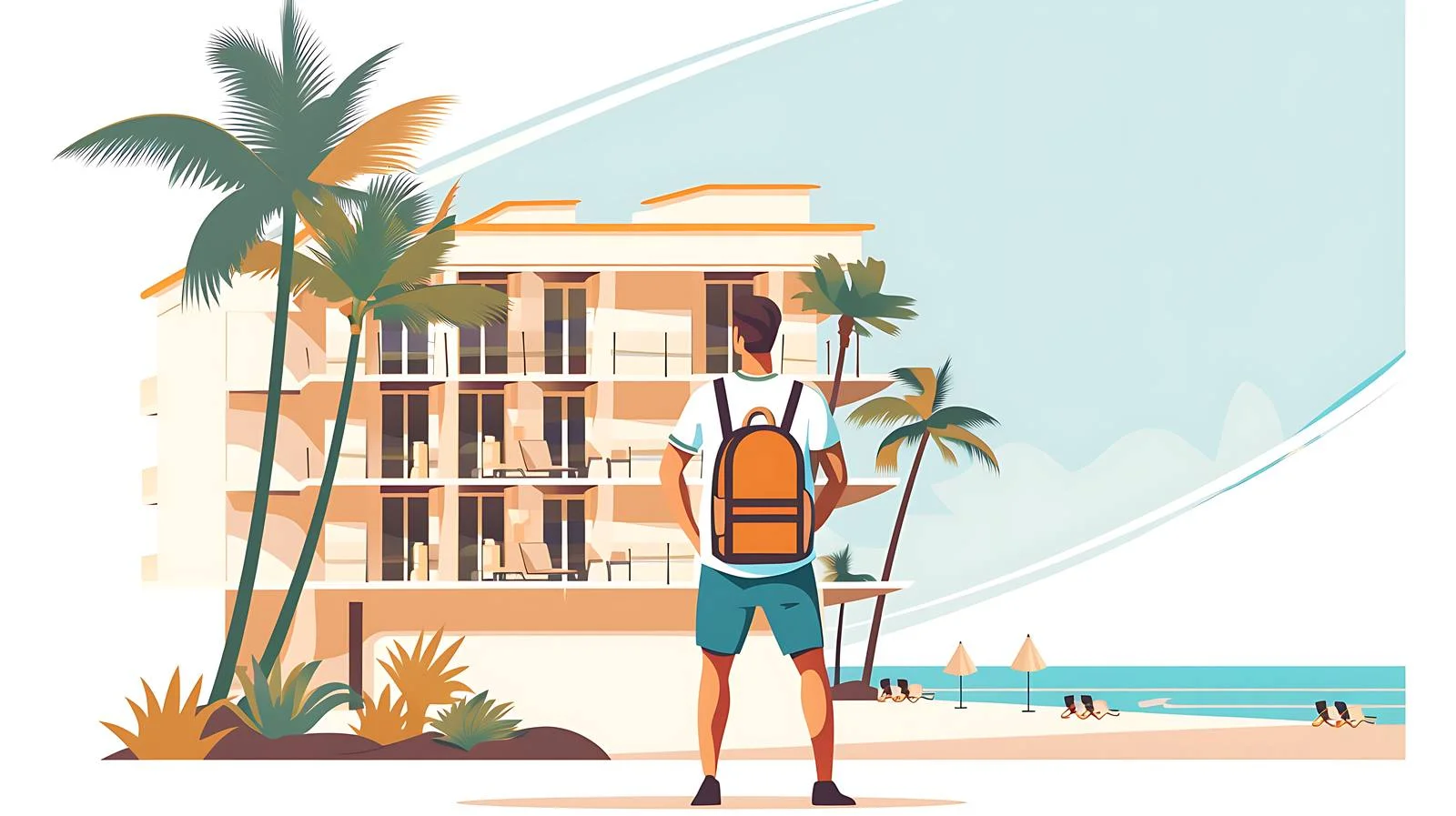 Man at Seaside Hotel free images image from Dotvec