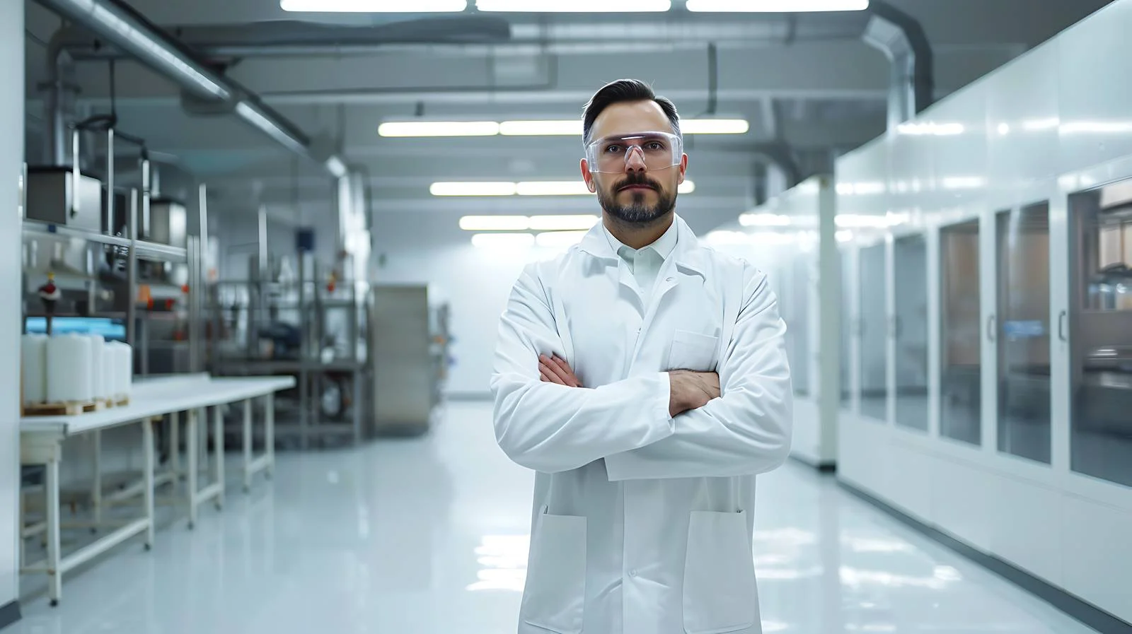 Factory Worker Presenting Product in Modern Setting — free download from Dotvec