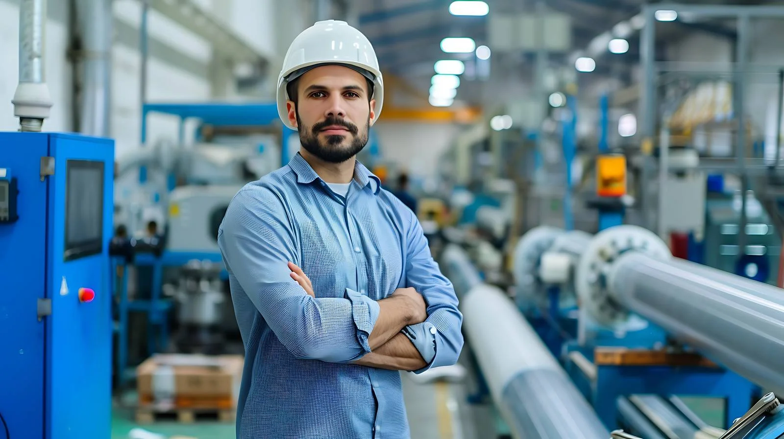 Inspecting Product in Modern Factory Setting — free download from Dotvec