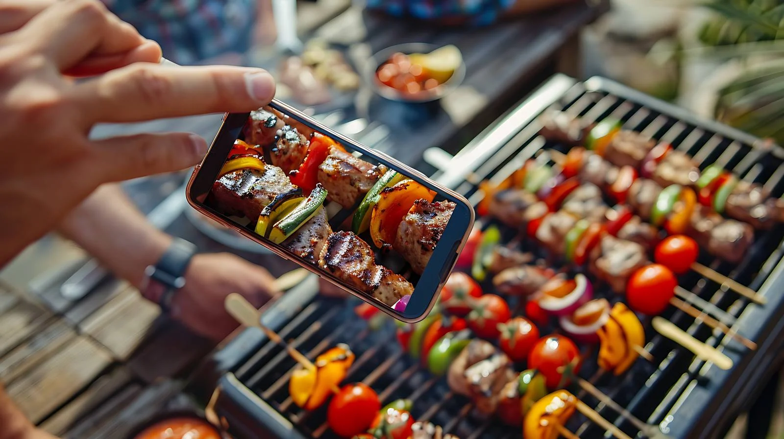 Candid Shot of Man Photographing Barbecue — free download from Dotvec