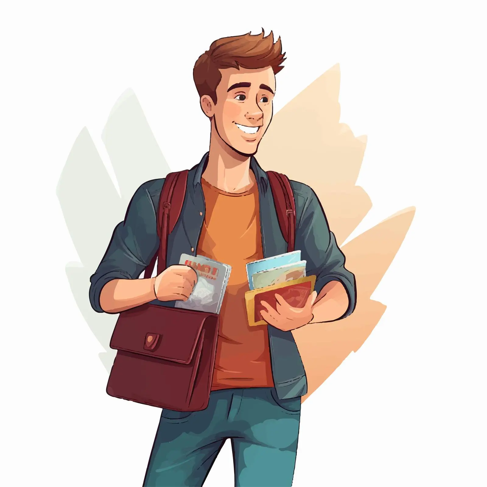 Cartoon Travel Wallet and Ticket Vector Illustration – free ticket image from Dotvec