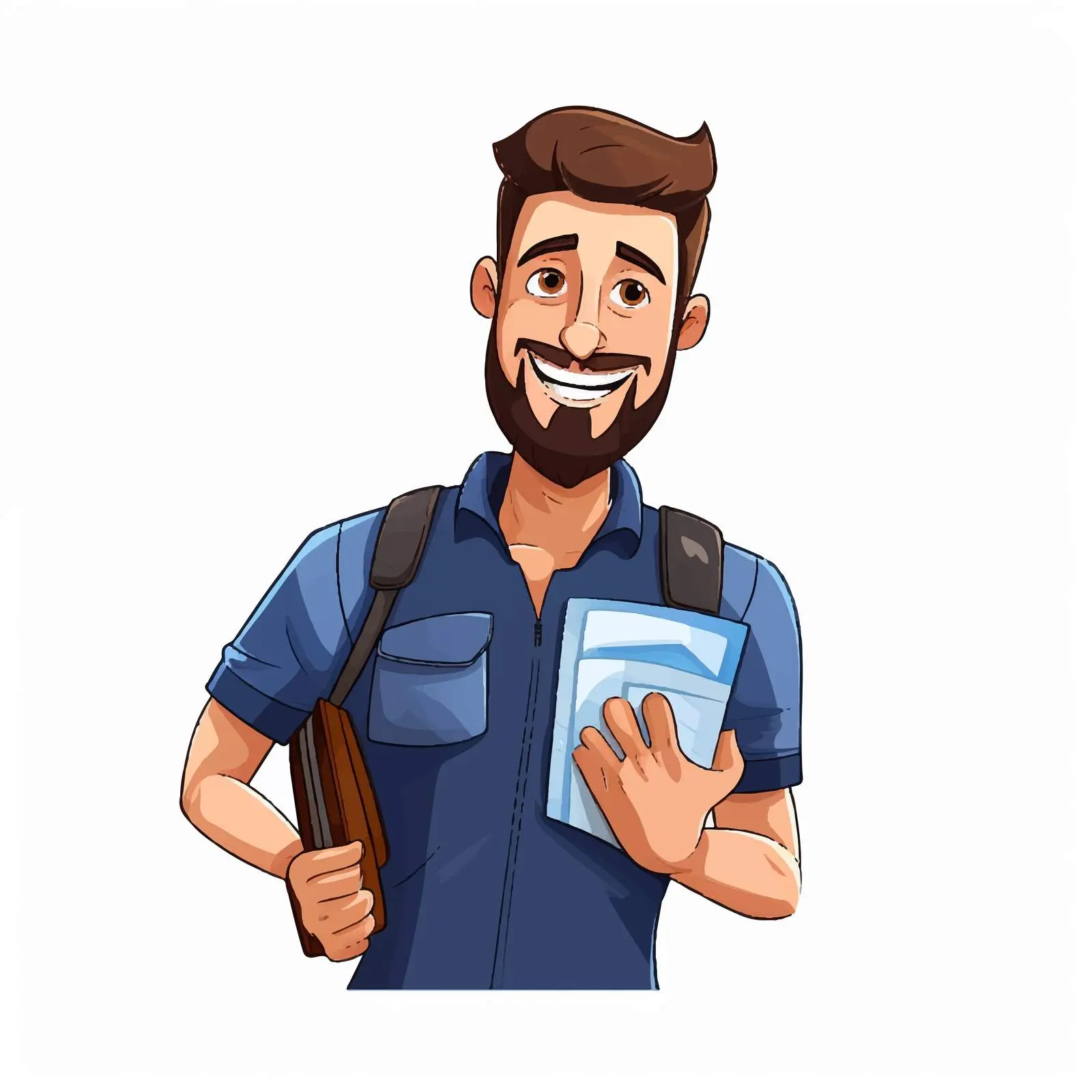Cartoon Man with Travel Wallet and Ticket Vector – free ticket image from Dotvec