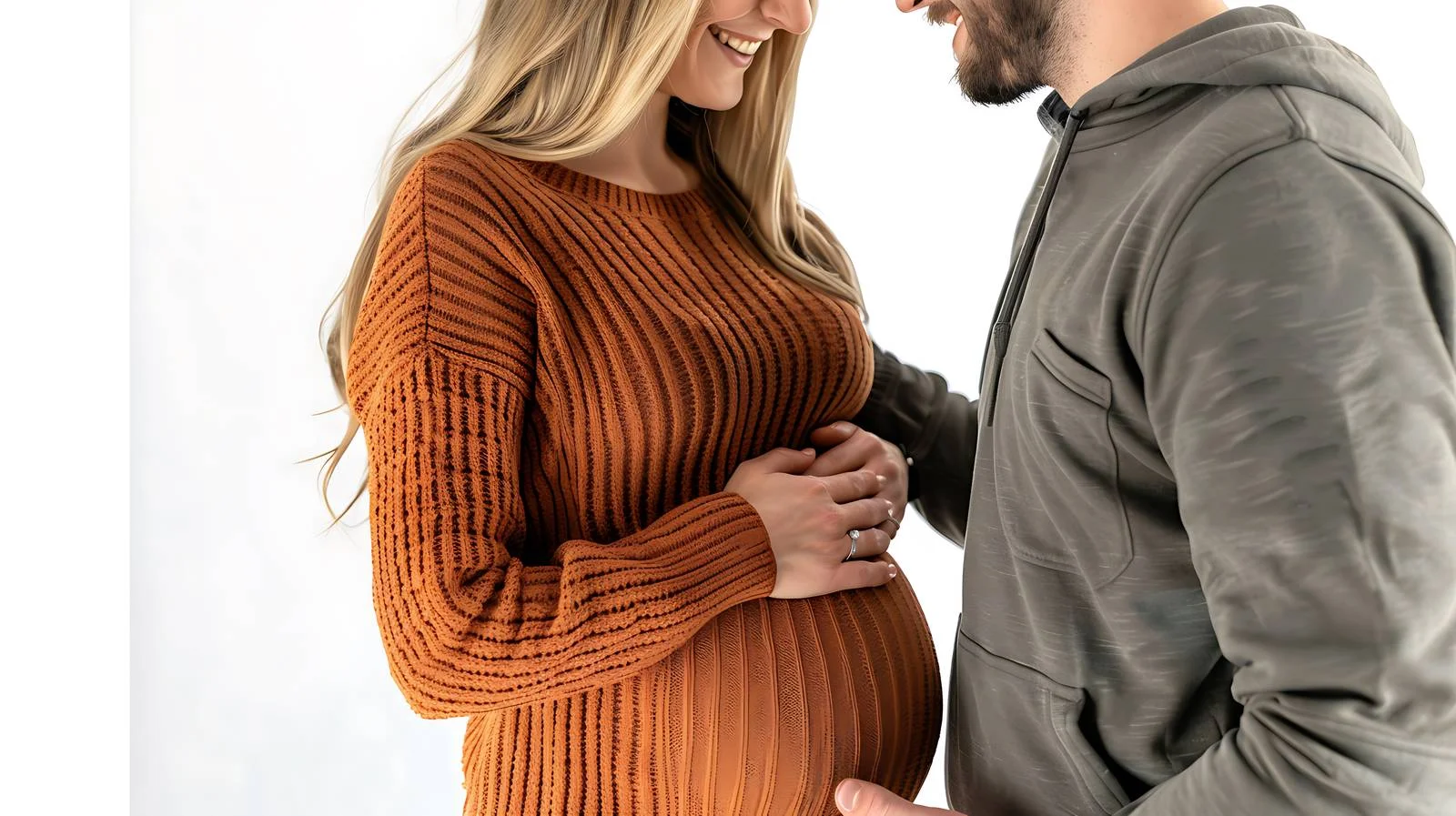 Supportive Man Touching Pregnant Woman's Belly — free download from Dotvec