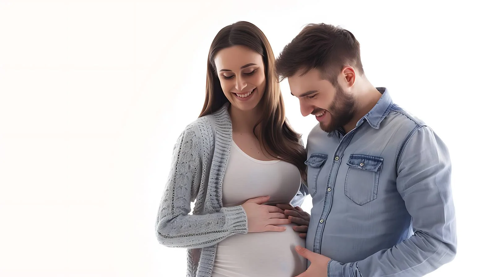 Expectant Couple Happiness Embrace — free download from Dotvec