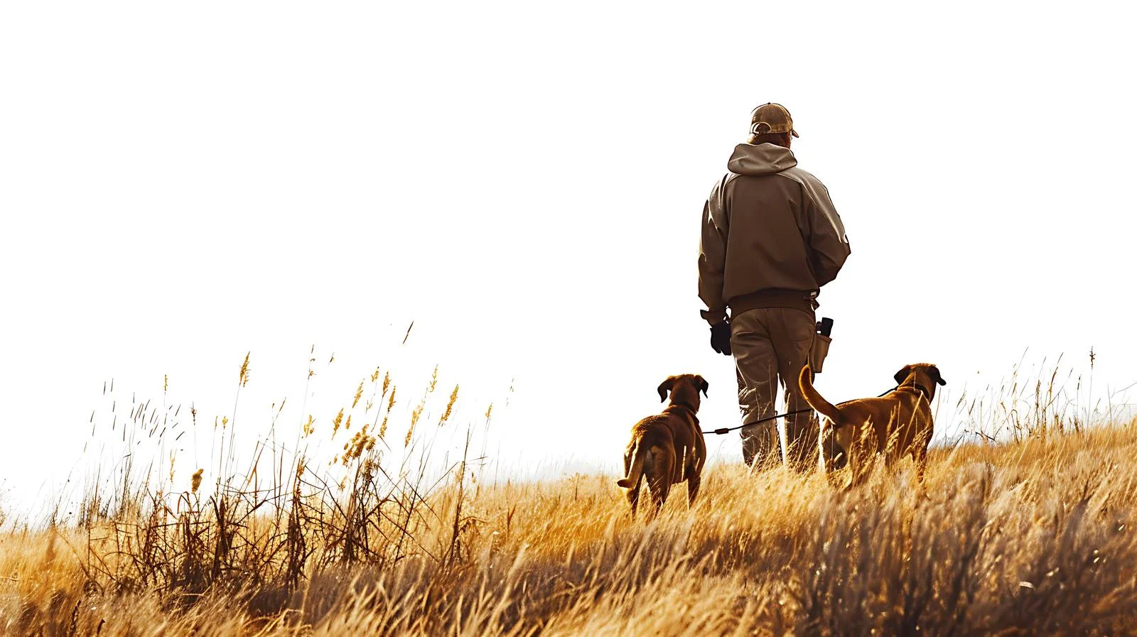 Man pursuing upland fowl with loyal canines — free download from Dotvec