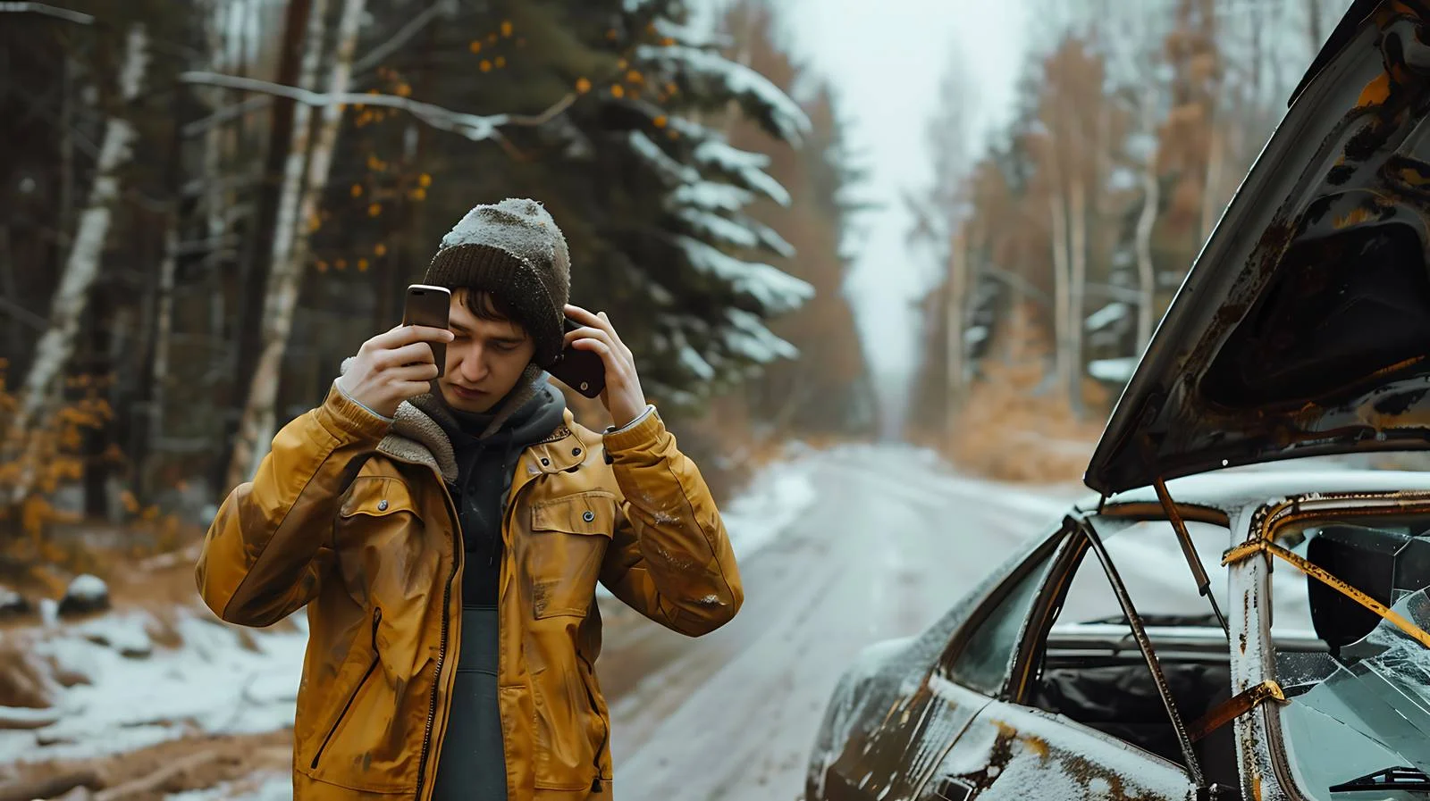 Man Calling Garage with Cellphone — free download from Dotvec