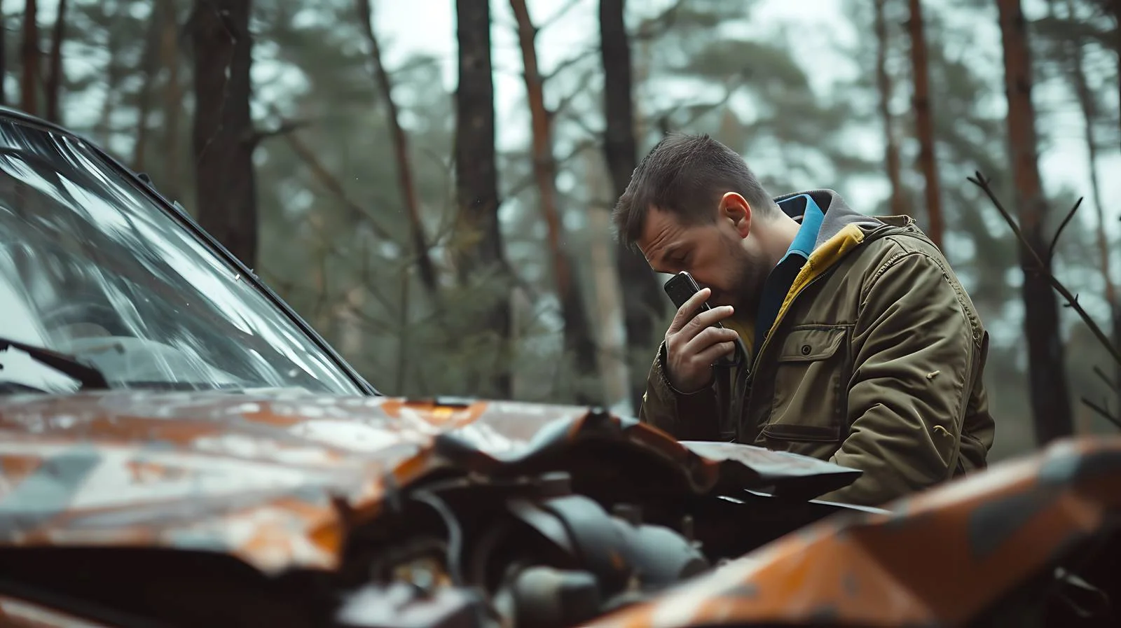 Man Calling Garage for Cellphone Assistance — free download from Dotvec